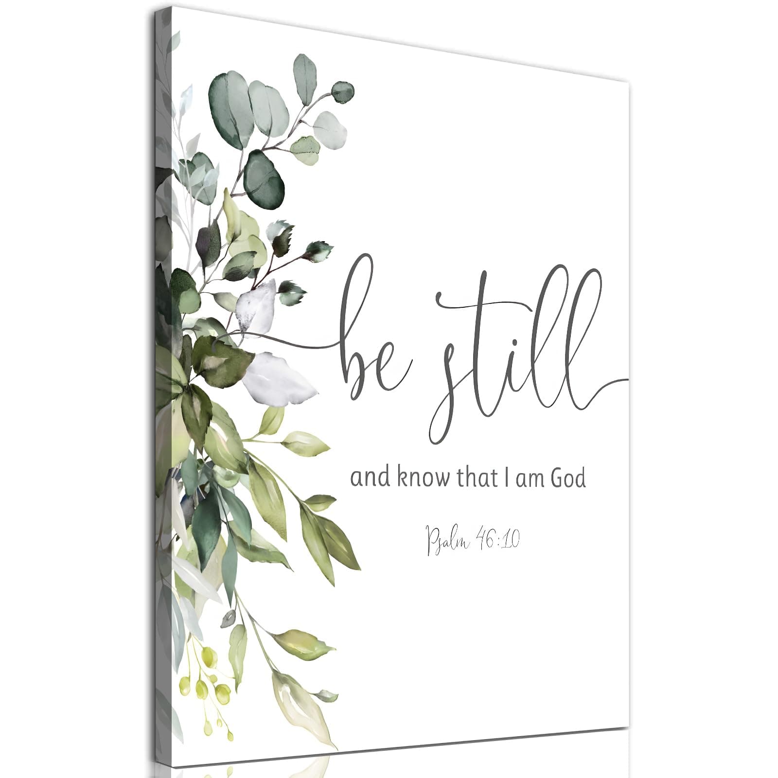 Psalm 46 10 Wall Art Be Still and Know That I Am God Print Bible Verse Pictures Modern Christian Poster Bible Quotes Canvas Wall Art Minimalist Botanical Prints Bible Scripture Artwork 16x24inch No Frame