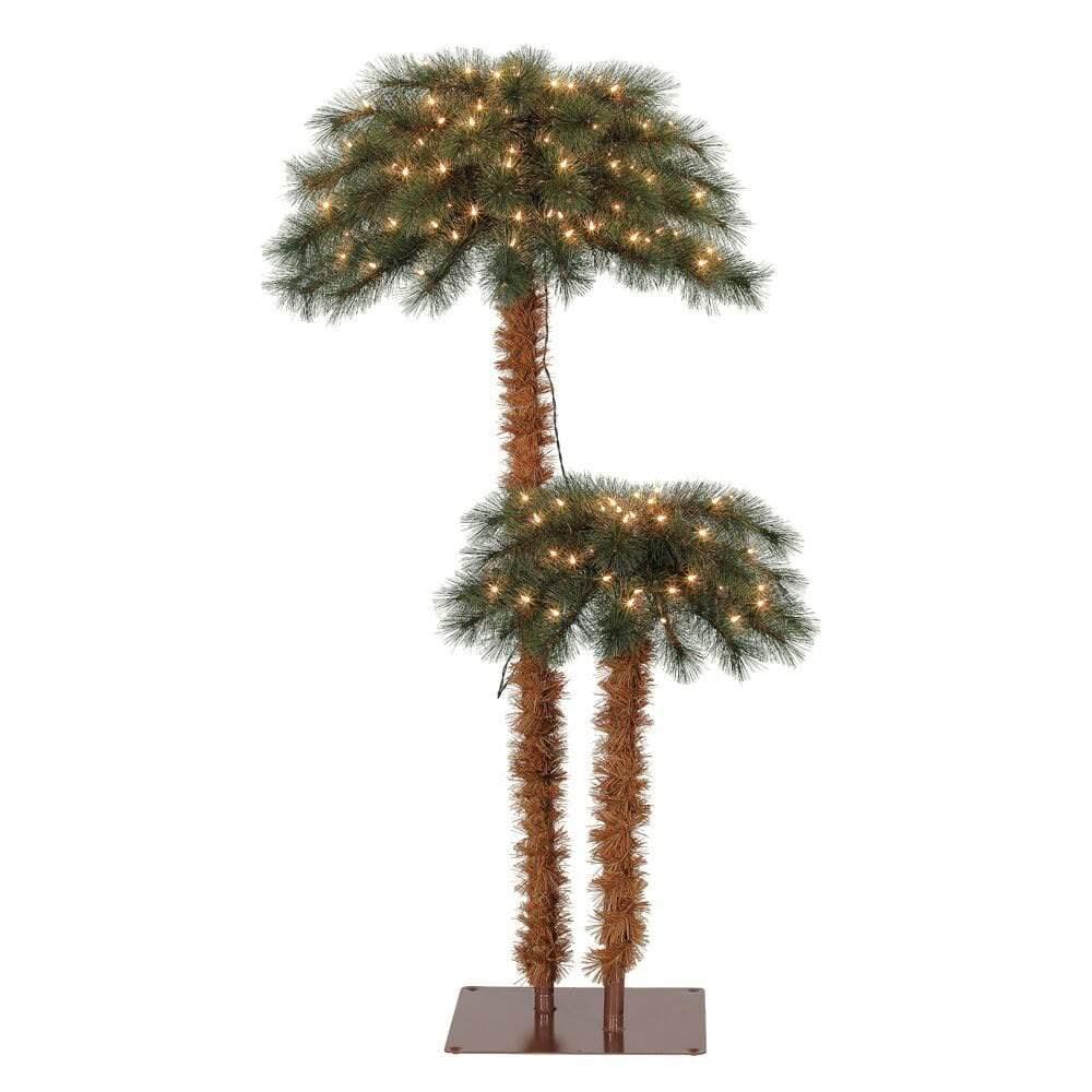 Island BreezePre Lit Artificial Tropical Palm Tree with White Lights