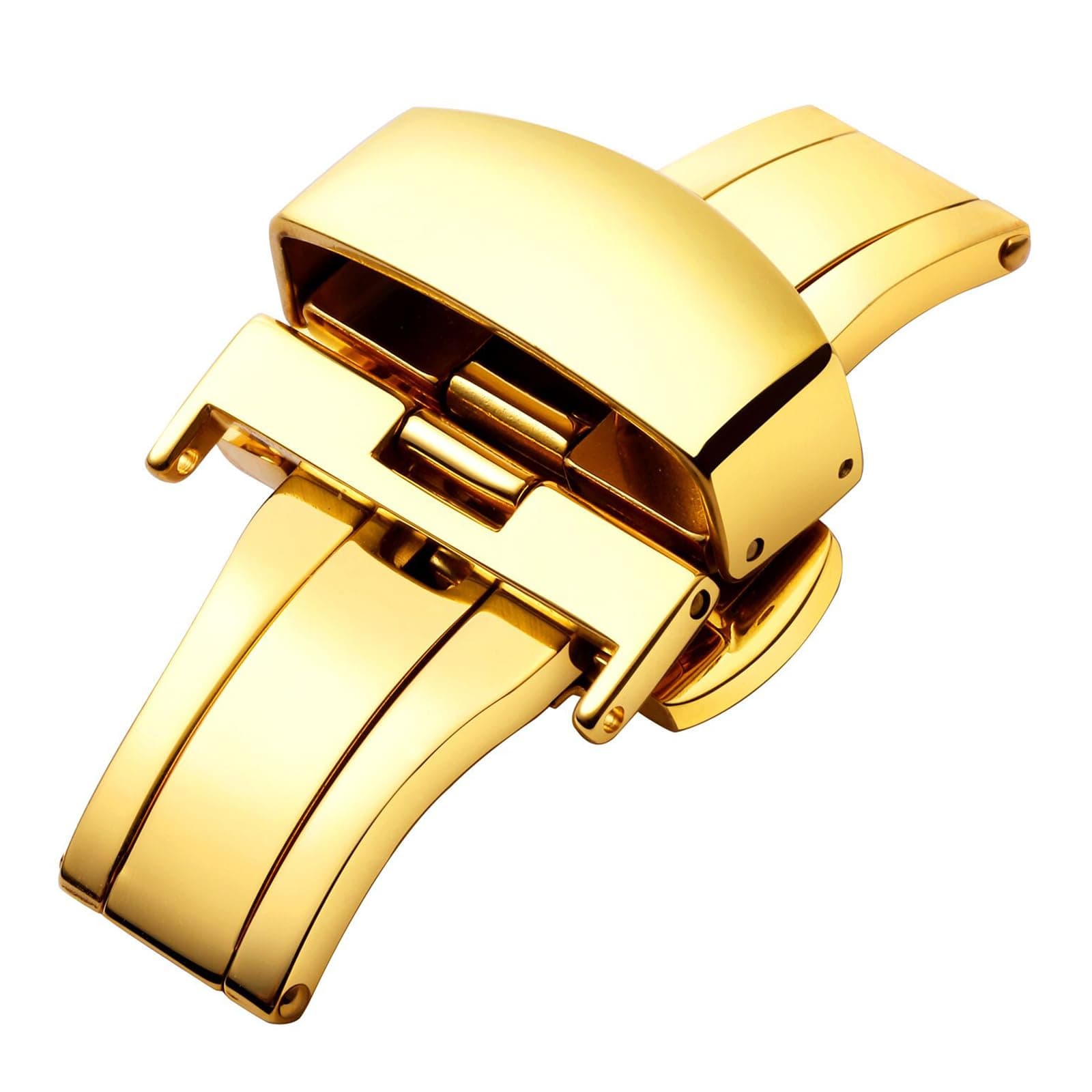 Stainless Steel Deployment Clasp Replacement Watch Clasp Buckle for Leather Watch Bands Straps 4 colors (12mm-22mm)