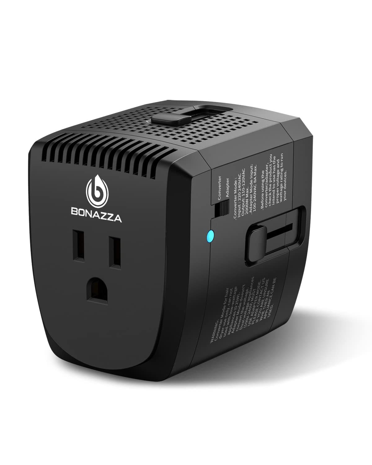 2000Watt Voltage Converter Step Down 220V to 110V for Electrical Device Like Hair Dryer, Steam Iron, Power Adapter for Laptop MacBook USB Charger - US to UK Europe AUS Asin Over 150 Countries