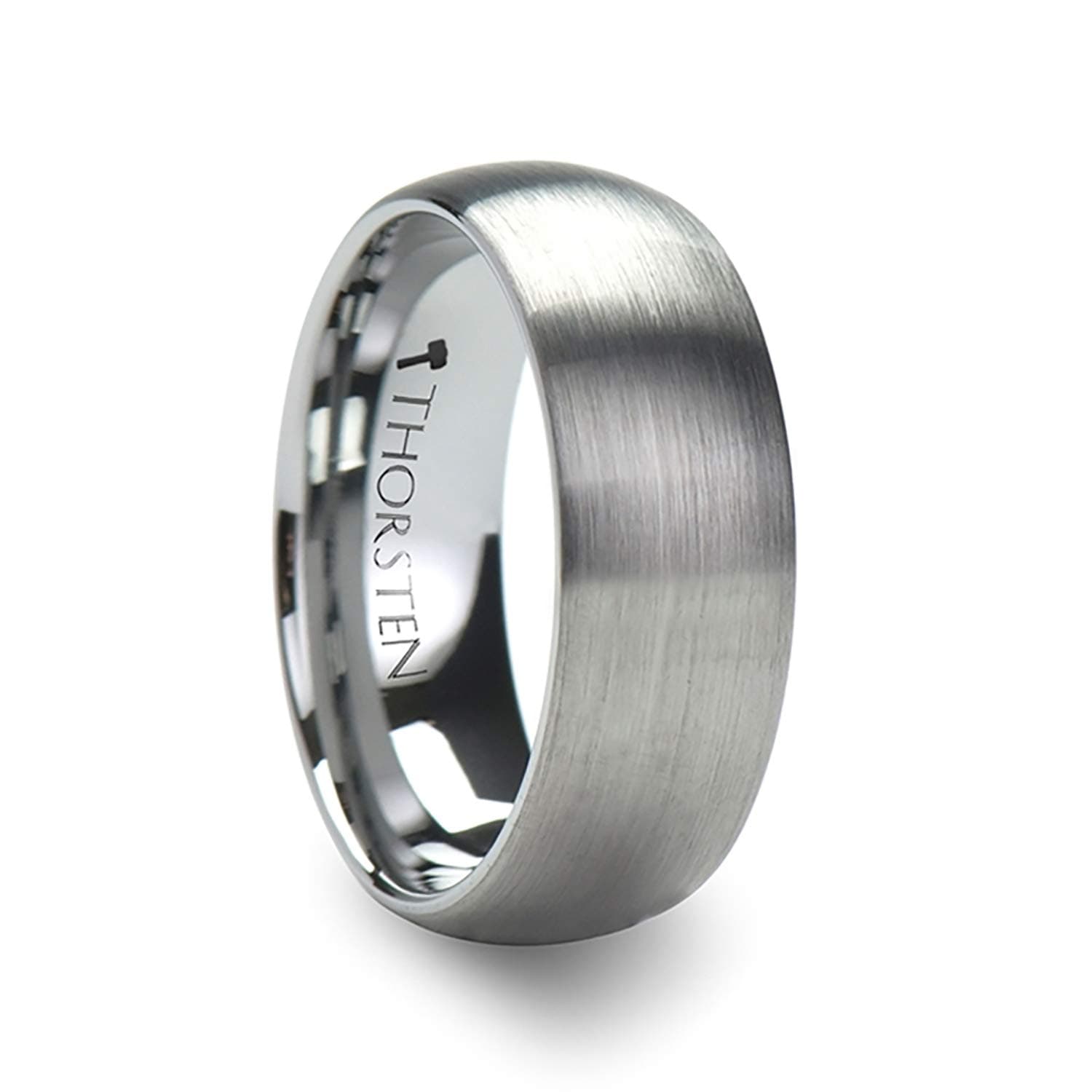 Perseus | Tungsten Ring | Comfort Fit | Wedding Band with Plain Domed Matte Brushed Finish
