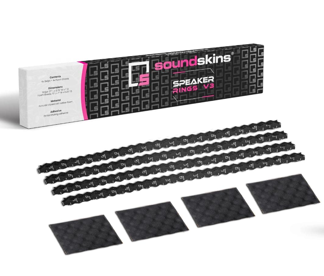 SSK-RINGV3 Foam Speaker Ring Kit - (6) 1" High Rebound, Waterproof Acoustic Foam Strips and (4) Wave Reflection Pads