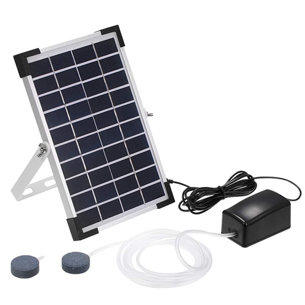 Galapara Solar Oxygen Pump Aquarium Oxygen Aerator Fish Tank Oxygenator Pond Aerator Air Pump Fishing Aerator Aquarium Airpump with Aquarium Oxygen Pipe Air Bubble Stone