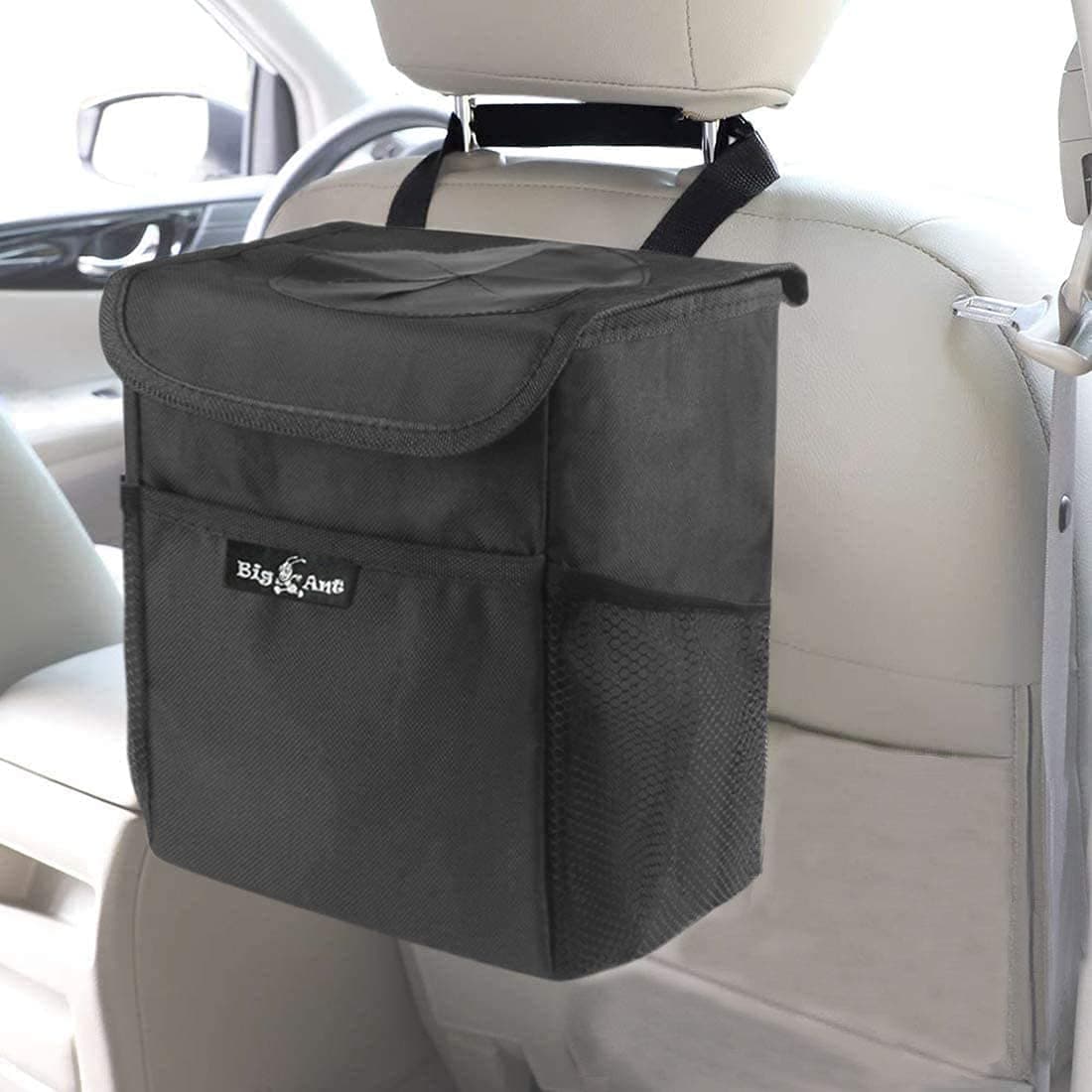 Big Ant Car Bin, Car Rubbish Bin with Lid and Side Pockets