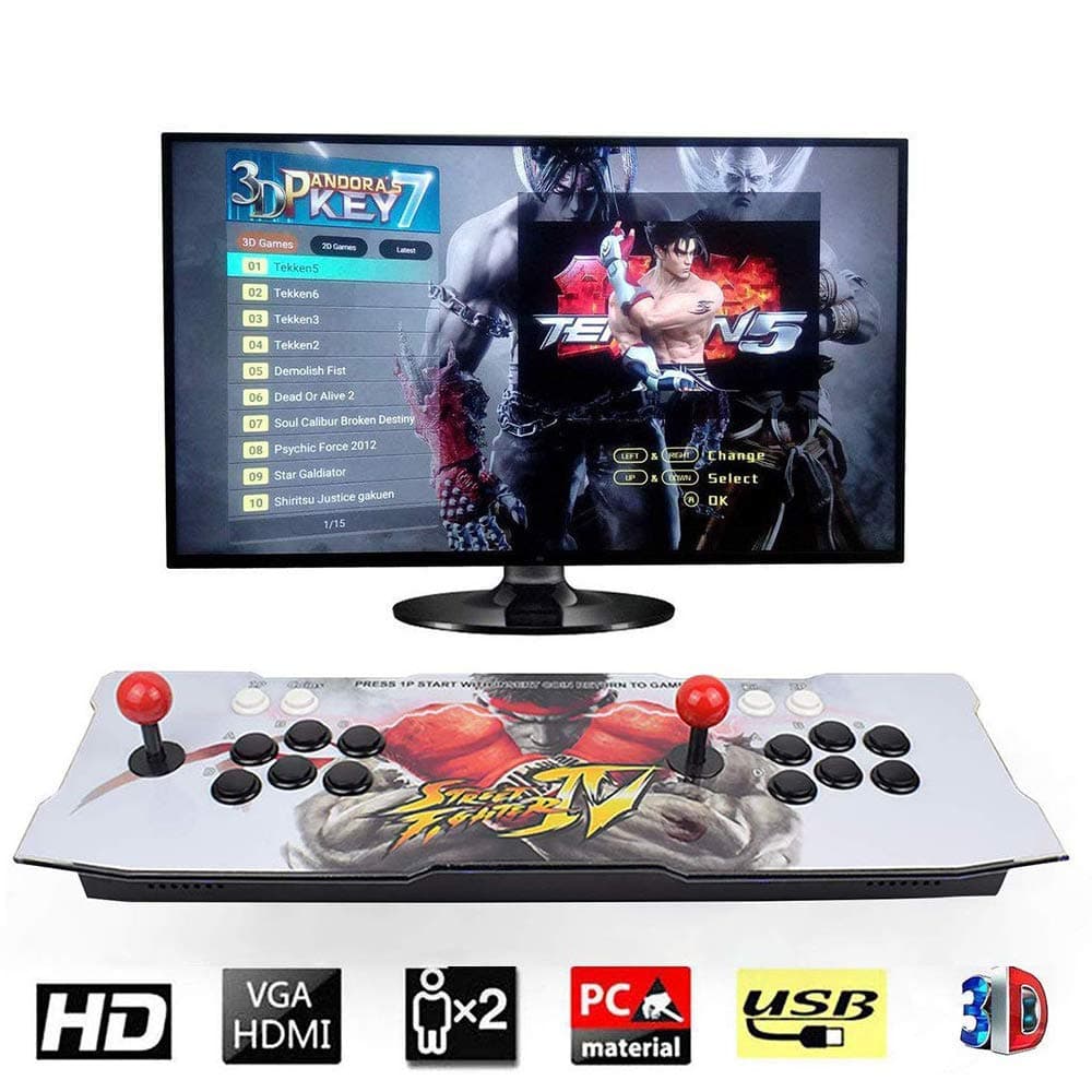 Arcade Game Console 1080P 3D & 2D Games 2260 in 1 Pandora's Box Kit Classic Arcade Game Machine 2 Players Arcade Machine Arcade Joystick Support Expand 6000+ Games (King of Fighters)