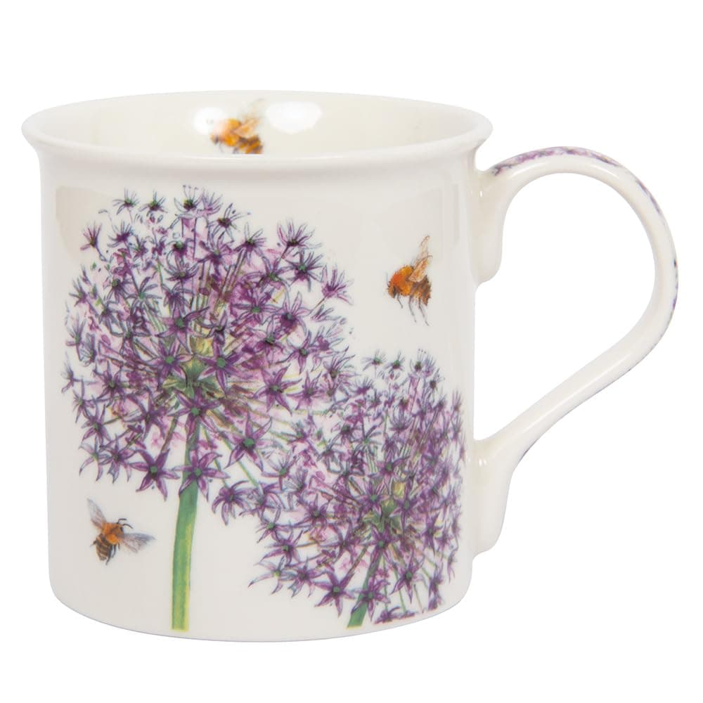 Lesser & Pavey British Designed Coffee Mug | Ceramic Coffee Mugs for Home or Work | Large Mugs for Hot Drinks | Bee Tanical Allium Tea and Coffee Cups - Sarah Boddy