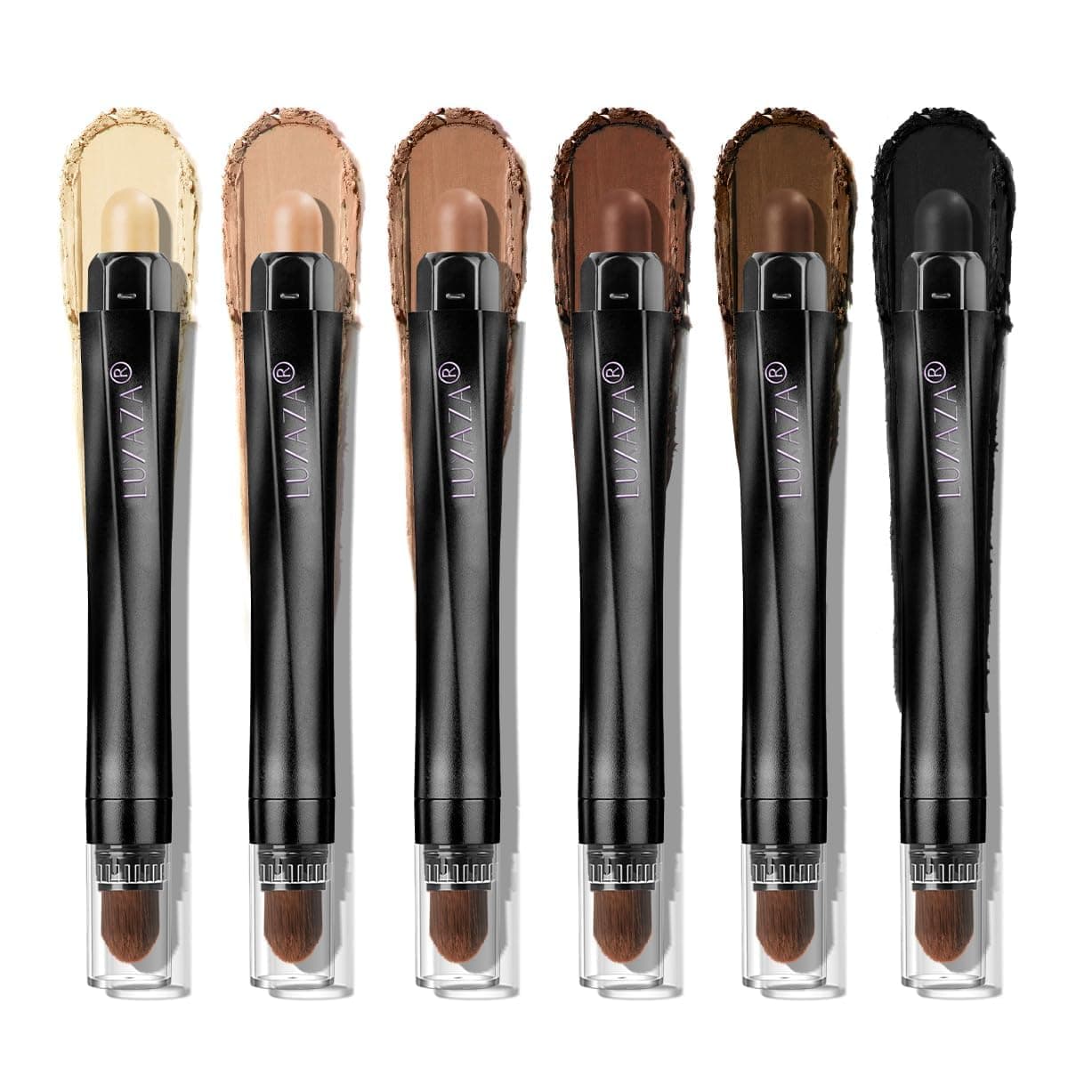 Brown Eyeshadow Stick Makeup 6PCS Set, Neutral Eyeshadow Palette Matte Cream Eye Shadow Eyeliner Brightener Pencil Crayon - BROWN CASHMERE