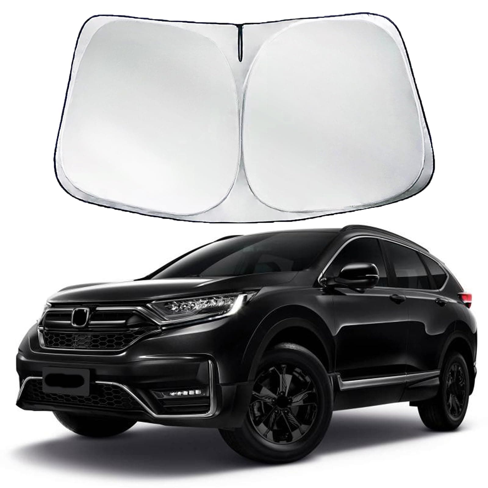 Front Windshield Sun Shade 2025 Upgraded Compatible with Honda CRV 2025-2017 Custom Fit LX, EX, EX-L, Sport Hybrid, Touring 2025 2024 2023 2022 2021 2020-2017 Car Window Sunshade Shield Cover Visor