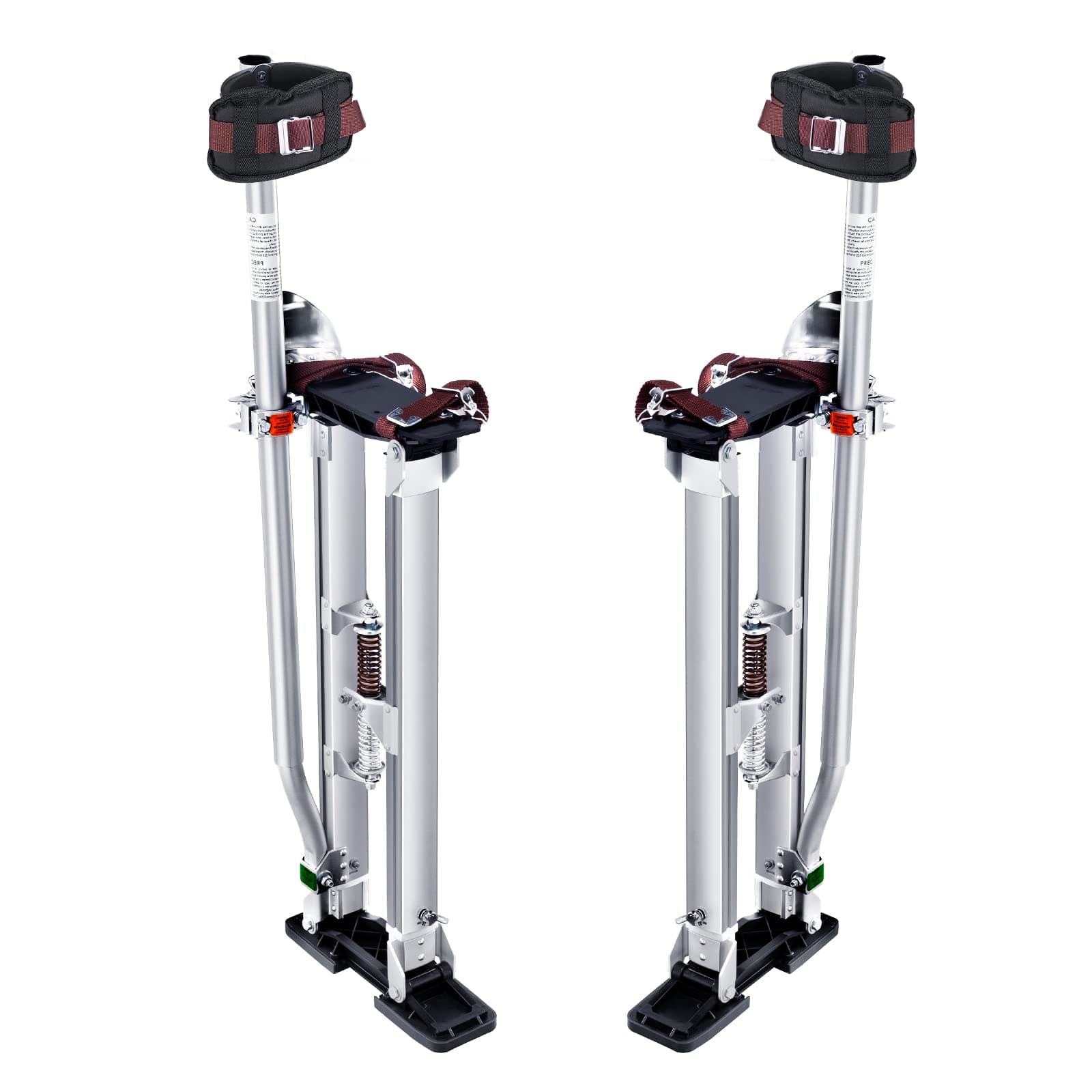 VEVOR Drywall Stilts, 24''-40'' Adjustable Aluminum Tool Stilts with Protective Knee Pads, Durable and Non-slip Work Stilts for Sheetrock Painting, Walking, Taping, Silver