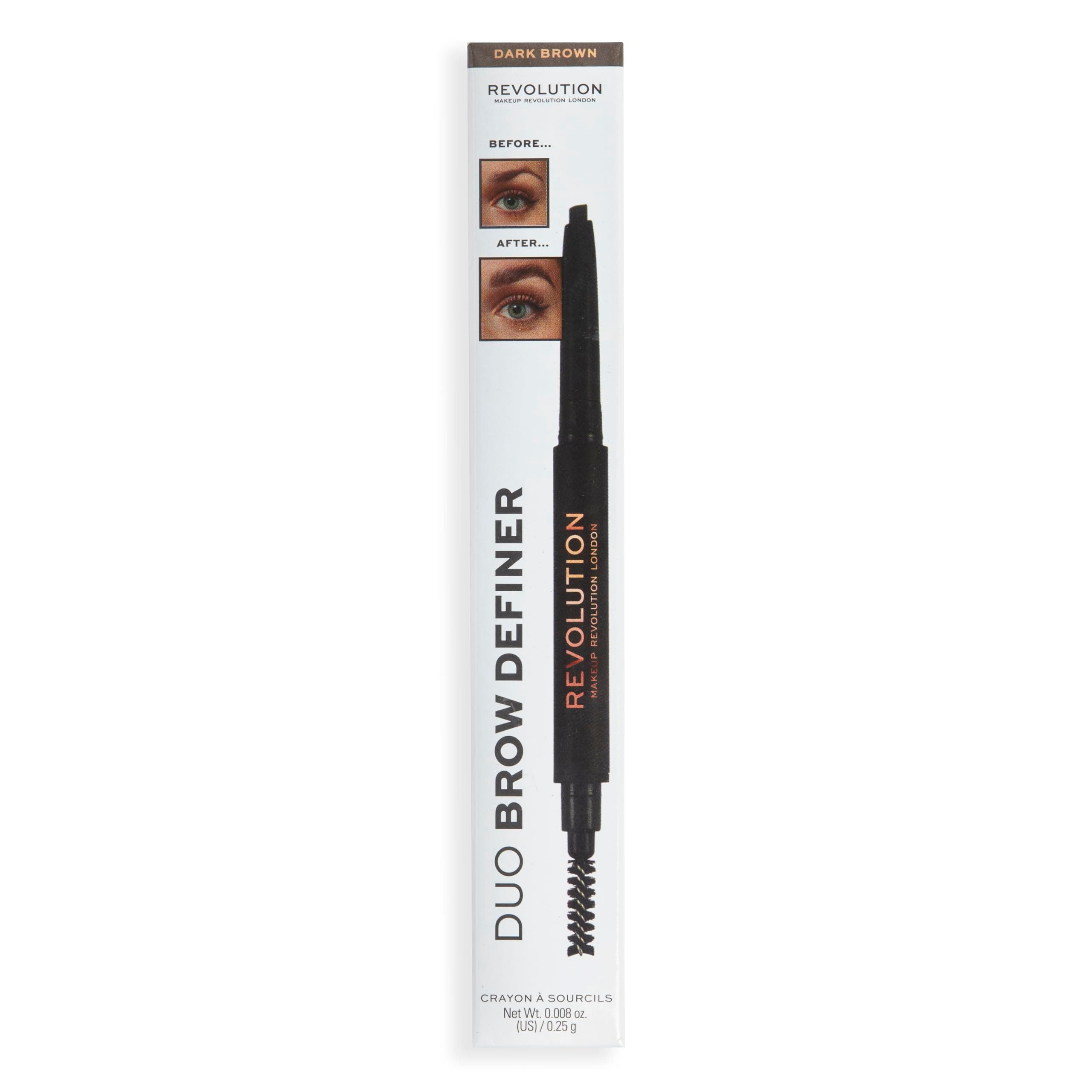 Revolution Duo Brow Definer Pencil Dark Brown