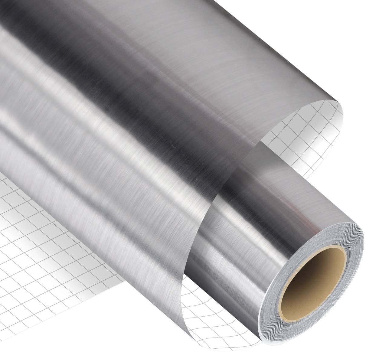 Brushed Silver Permanent Adhesive Vinyl Roll - 12" x 15 FT Premium Permanent Vinyl for Craft,Signs, Scrapbooking,and Other Craft Cutters.
