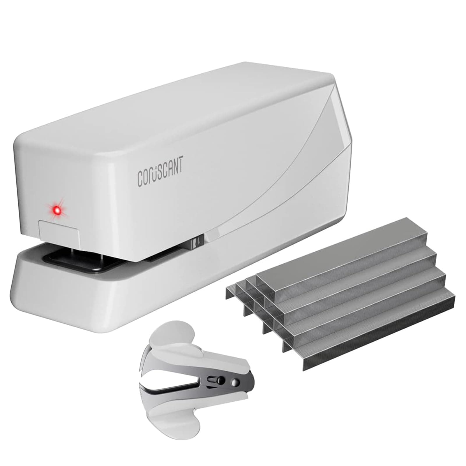 Coruscant Electric Stapler Automatic Heavy Duty 25 Sheets Holds 210 Staples Includes 2000 Staples and 1 Staple Puller Electric Desktop Stapler AC or Battery Operated for