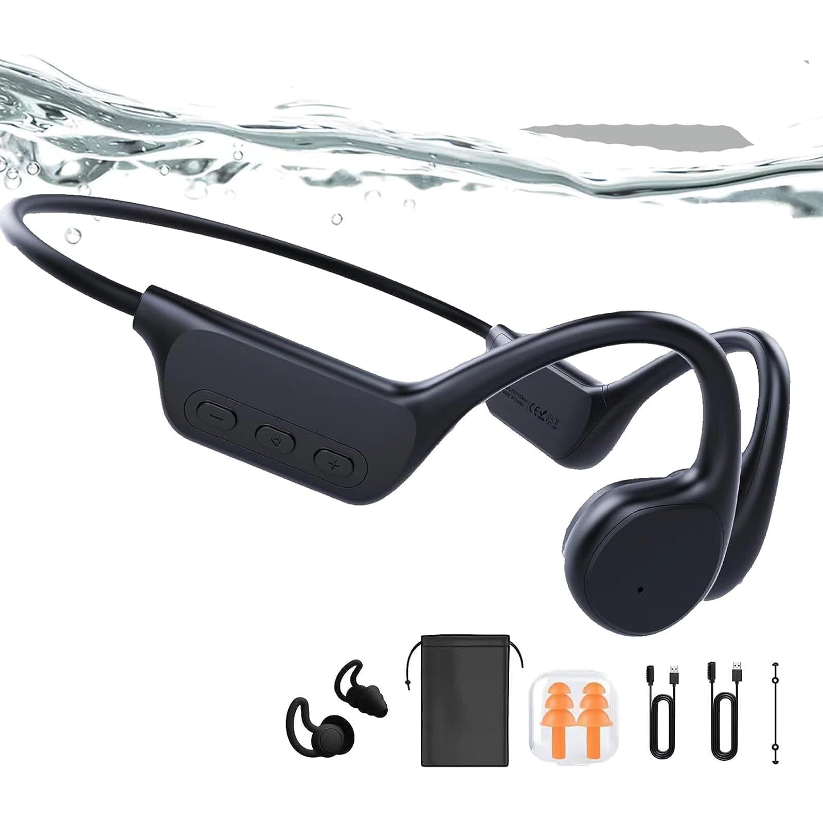 VORAGA X7 PRO Bone Conduction Headphones, Wireless Bluetooth 5.3, IPX8 Waterproof, 32GB Memory, Open Ear, Black, Swimming Headphones