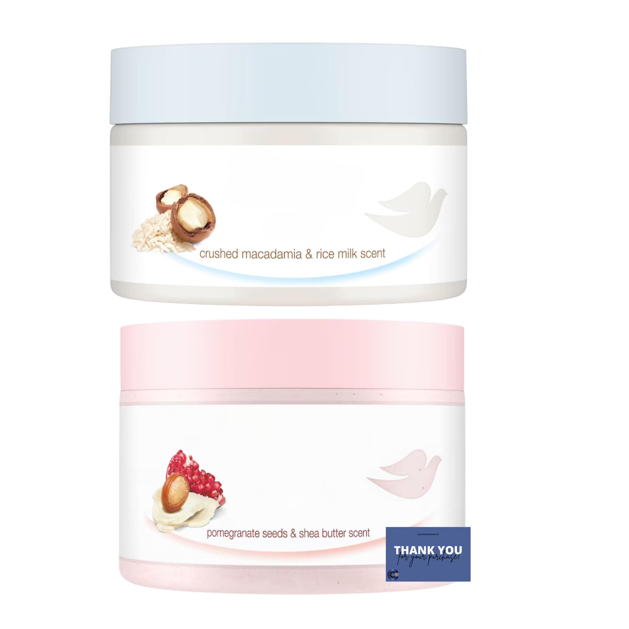 Exfoliating Body Scrub Bundle - Crushed Macadamia & Rice Milk and Pomegranate Seeds & Shea Butter