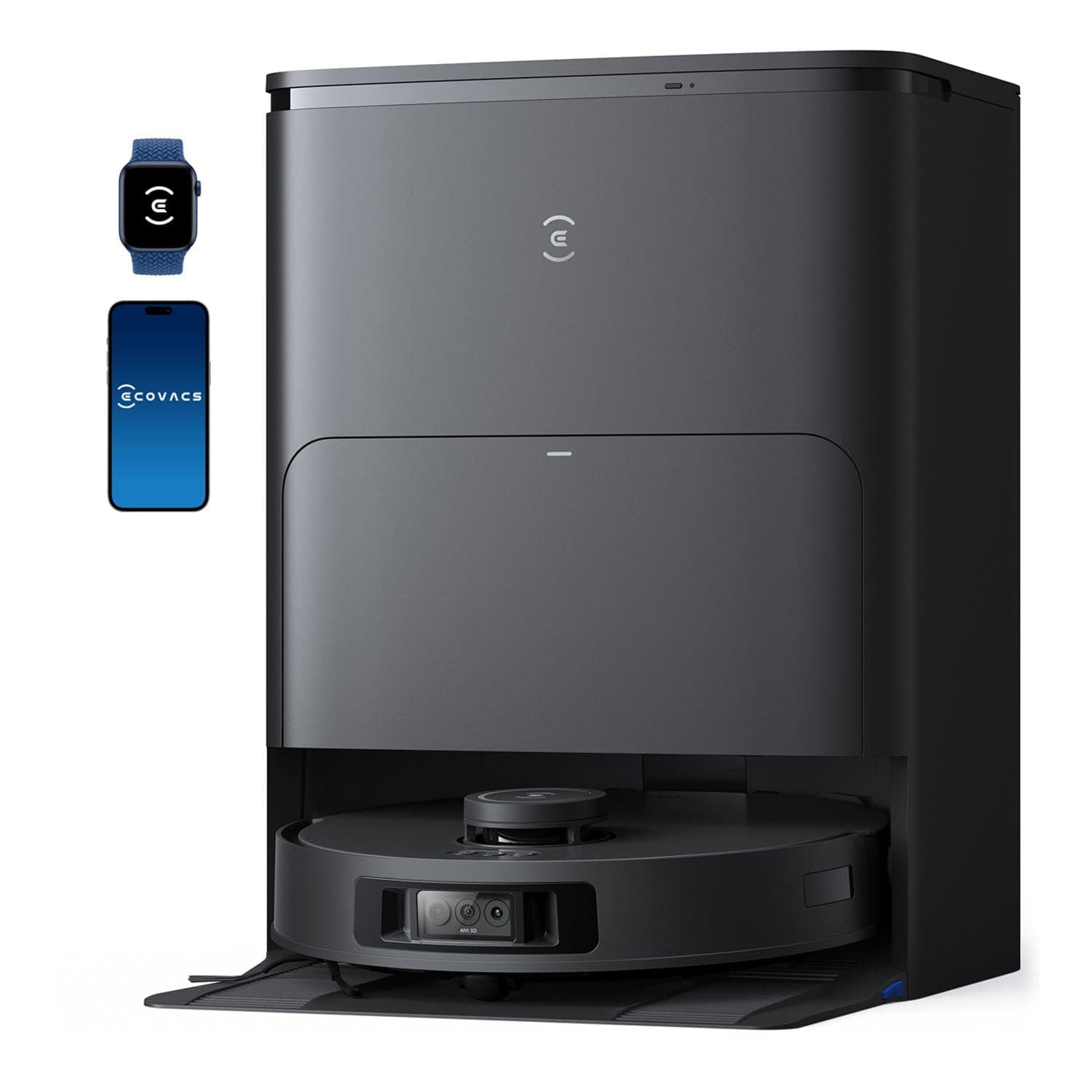 DEEBOT T30S Robot Vacuum and Mop, 11000Pa, ZeroTangle Technology, TruEdge Adaptive Edge Mopping, Hot Water Mop Washing, Self-Emptying, Self Refilling, Auto-Mop Lifting, Obstacle Avoidance