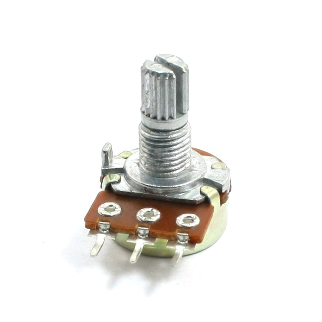 IIVVERR Type B 100K Ohm 6mm Split Shaft Single Turn Rotary Taper Potentiometer(Tipo B 100K Ohm 6mm Potenciómetro cónico giratorio de simple de eje dividido