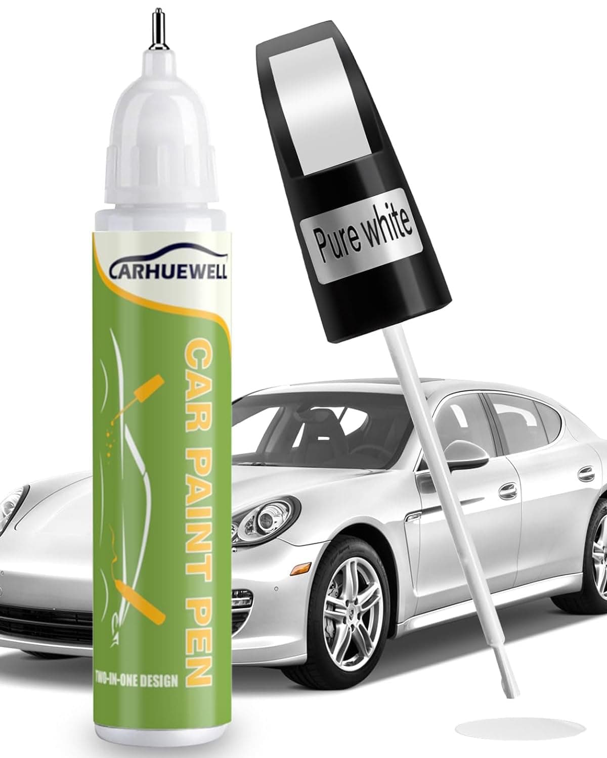 White Touch Up Paint, Car Scratch Repair Pen Quick and Easy Fix Auto Paint Chip Repair (Pure White)