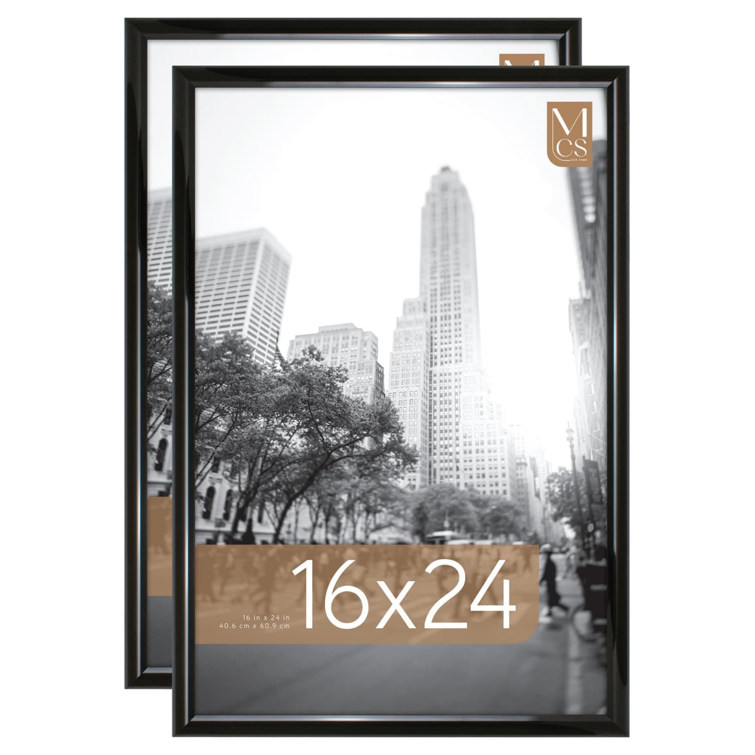 MCS Trendsetter Poster Frame (2 Pack), 16 x 24, Black