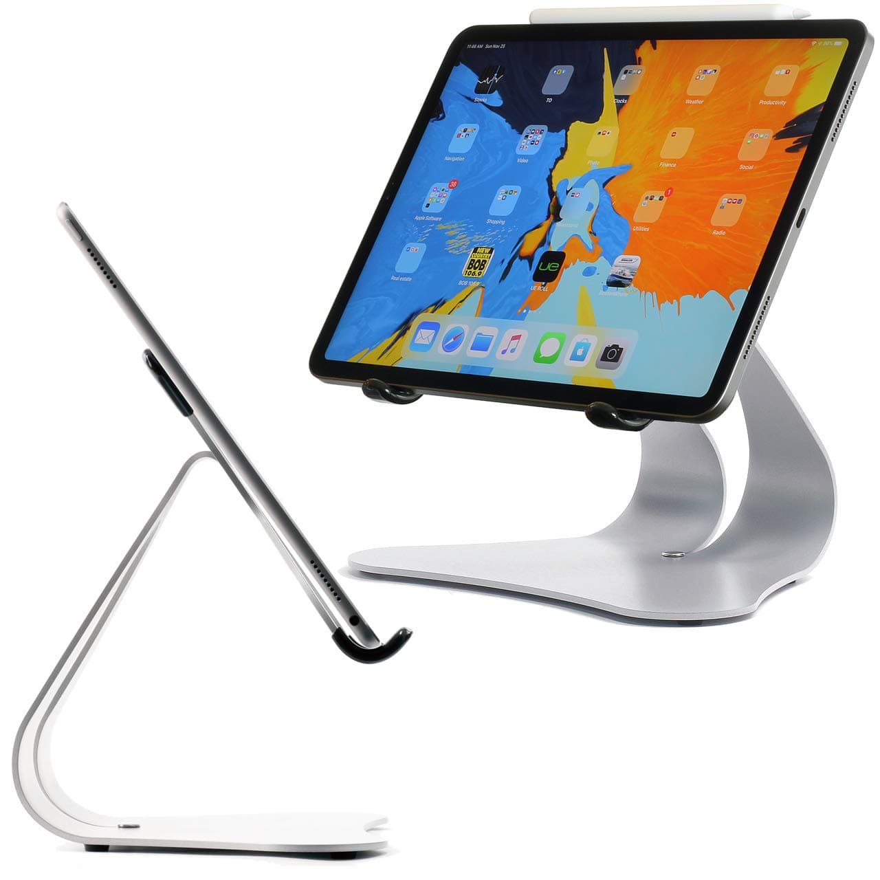 Thought Out Stabile 2.0 Steel Stand Silver - Made in USA - Compatible with Apple iPad