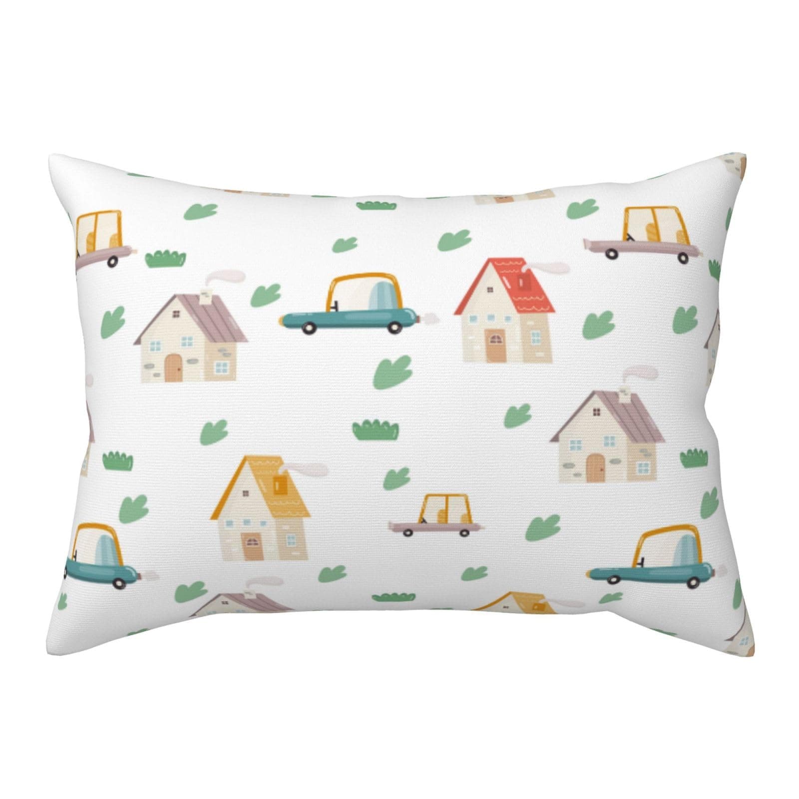 Queen Size Pillows Cases Standard Size - 20x26 in Soft Envelope Closure Pillowcases Standard Cartoon Houses