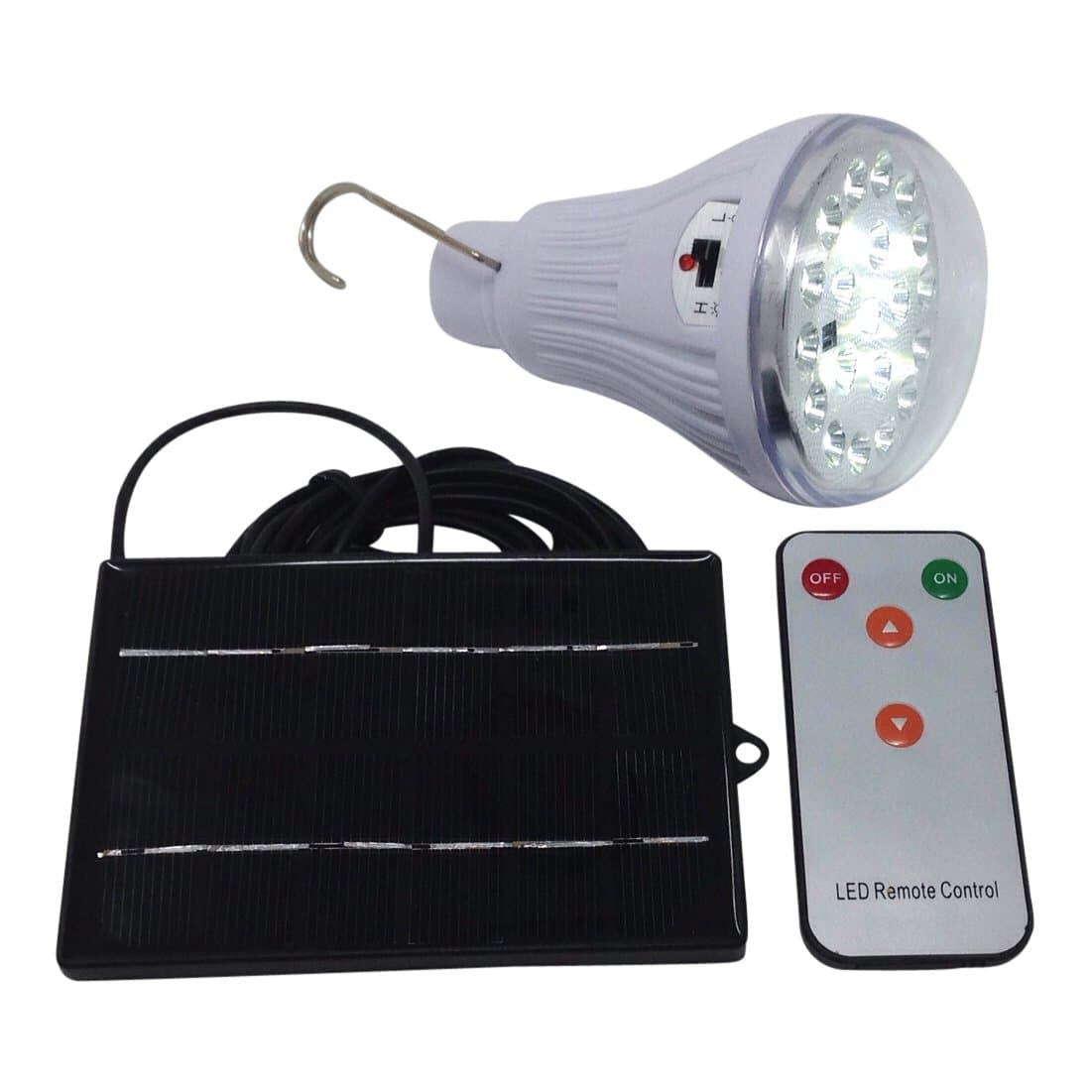 Solar Shed Light with Remote Control for Chicken Coops, Camping, Tents, Boating, Garage, Car Repair, Security, Emergency Lighting and Off-Grid Locations - Rechargeable Battery Powered by Solar Panel