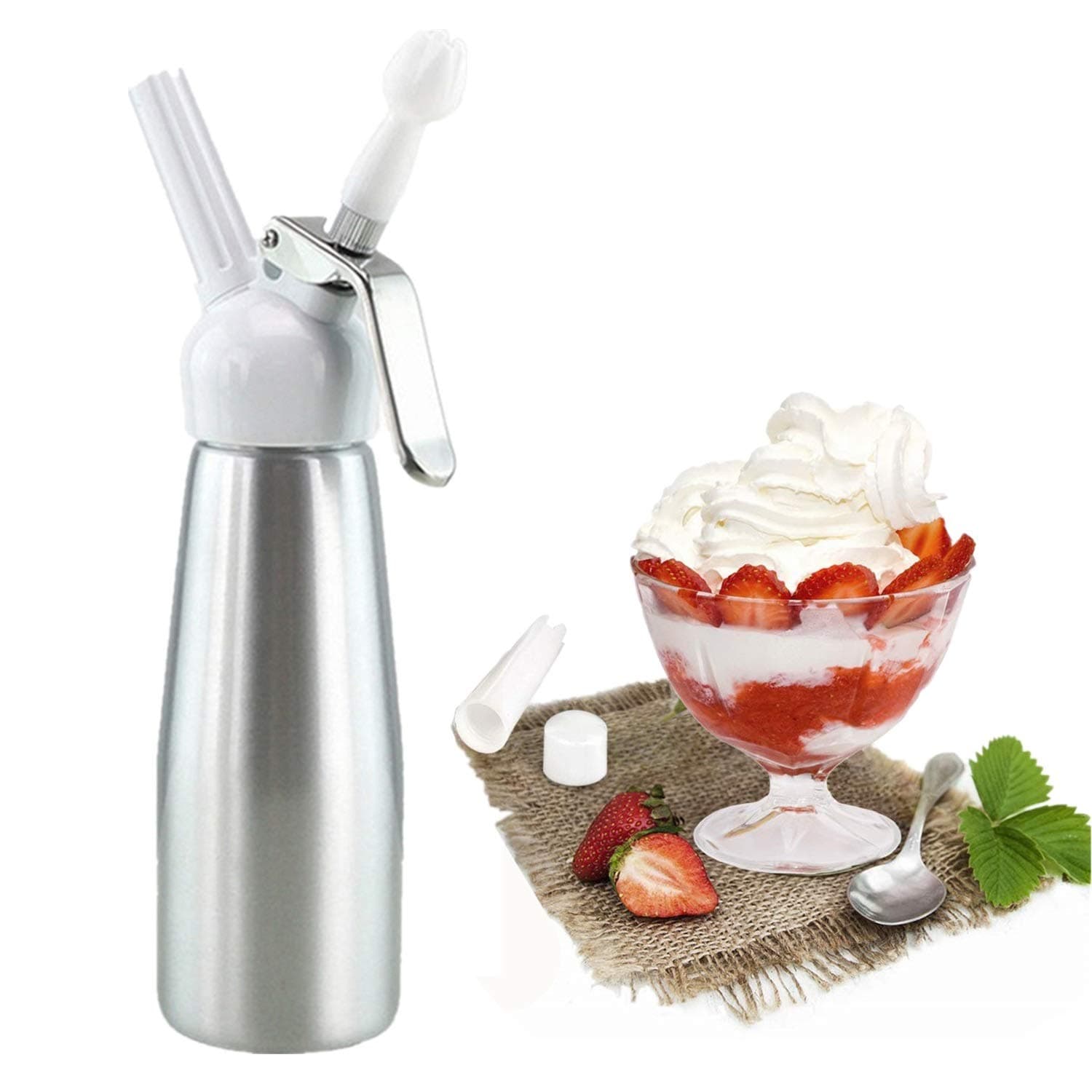 HotsUAE Aluminum Whipped Cream Dispenser - 500ml (Silver)