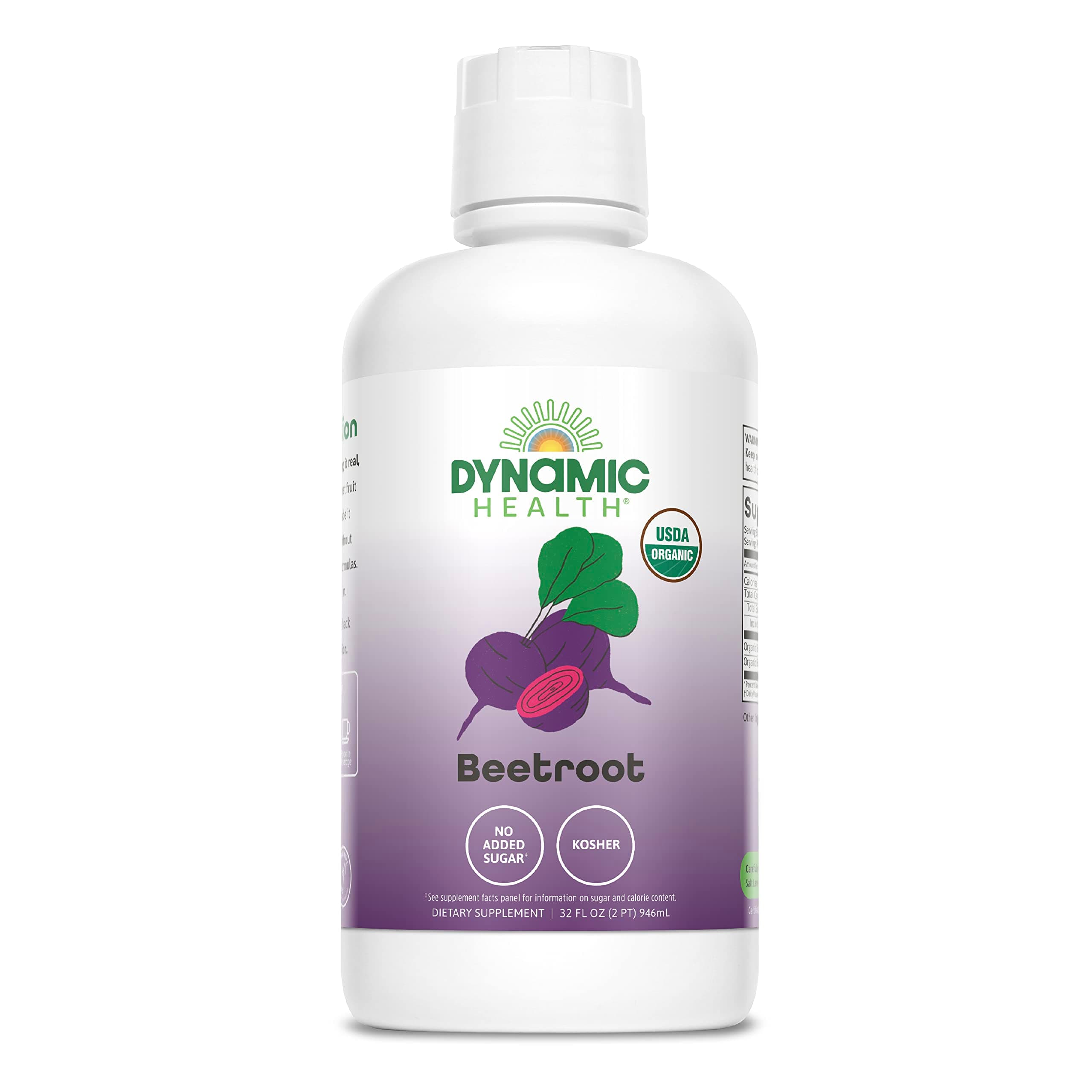 Organic Beetroot Dietary Supplement | No Added Sugar, Artificial Color, Preservatives, No Gluten or BPA | 32oz, 32 Serv