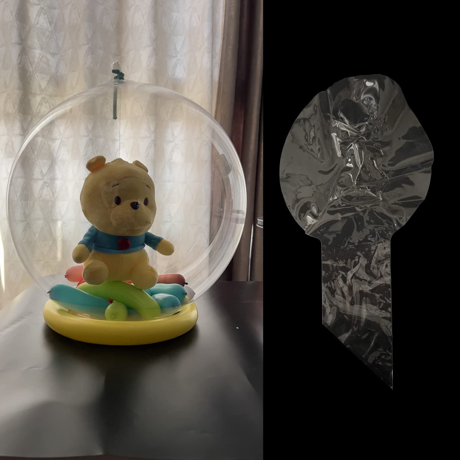 EFAY Wide Neck Clear Balloons for Stuffing, 25Pack 24inch Large Pre Stretched Wide Opening Bubble BoBo Balloons Balloons for Party Decor