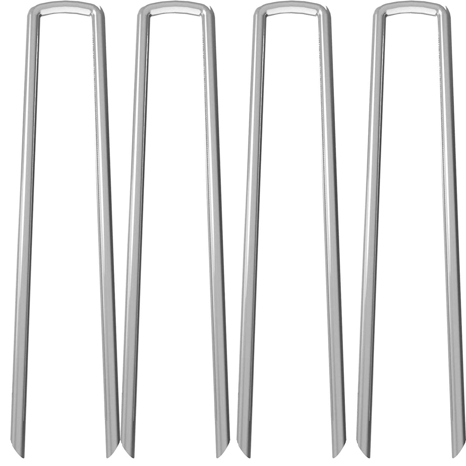 AAGUT 12 Inch 8 Gauge Landscape Staples 40 Pack Galvanized Garden Stakes Heavy Duty Sod Pins Fence Ground Stakes for Weed Barrier Fabric Ground Cover Dripper Irrigation Tubing Soaker