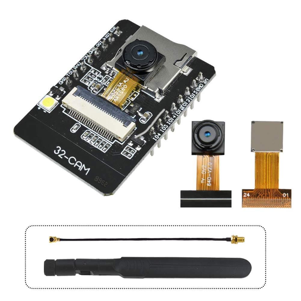 KeeYees Camera WiFi + Bluetooth Module 4M PSRAM Dual-core 32-bit CPU Development Board with OV2640 2MP Camera Module and 8dBi Wireless Network WiFi WLAN Antenna + IPEX to RP-SMA Pigtail Cable