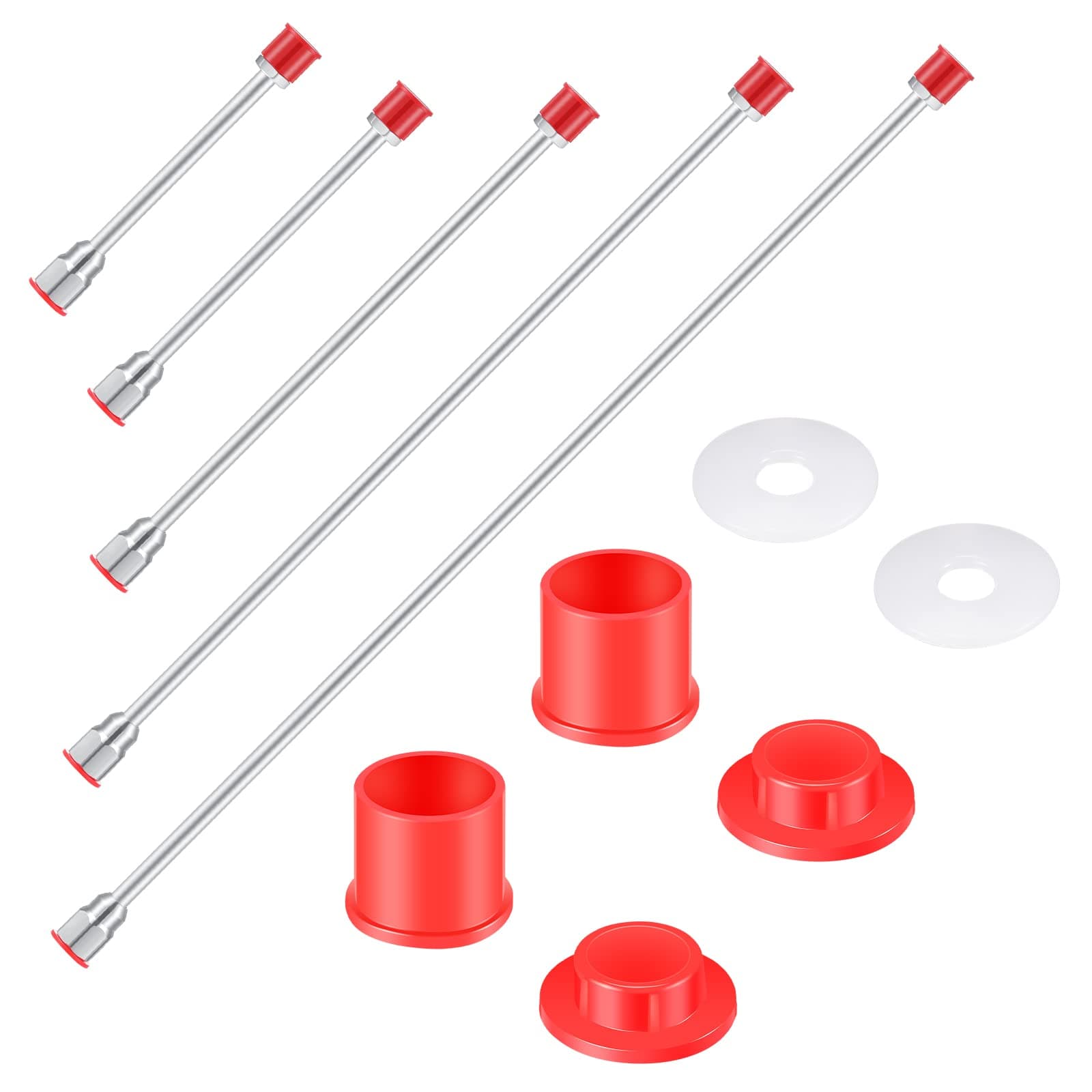 5 Pieces Airless Paint Sprayer Tip Extension Pole Extension Rod for Airless Painting Spray Gun with Red Guard (40,29.95,20,12,7.8 Inches)