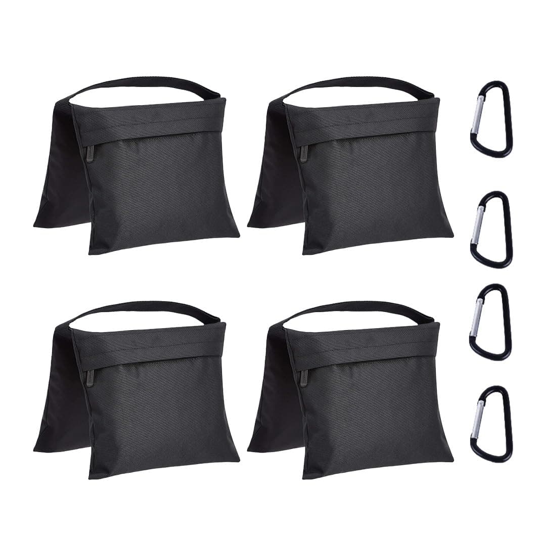 Amazon Basics Photography Sand Bags for Light Stands with Handle, 4-Pack, Black