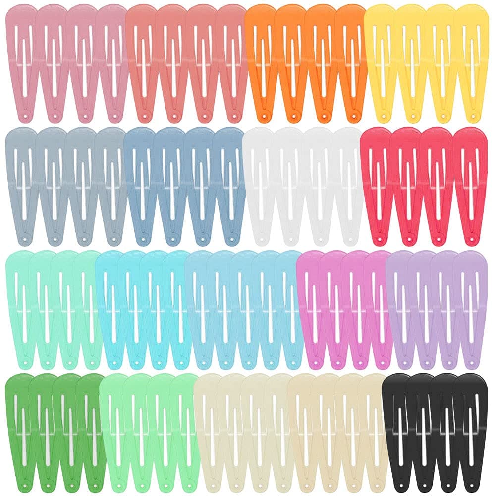 anezus 80 Pcs 2 Inch Snap Multicolor Hair Clips Non-Slip Metal Barrettes For Baby Girls Toddlers Kids Women Accessories