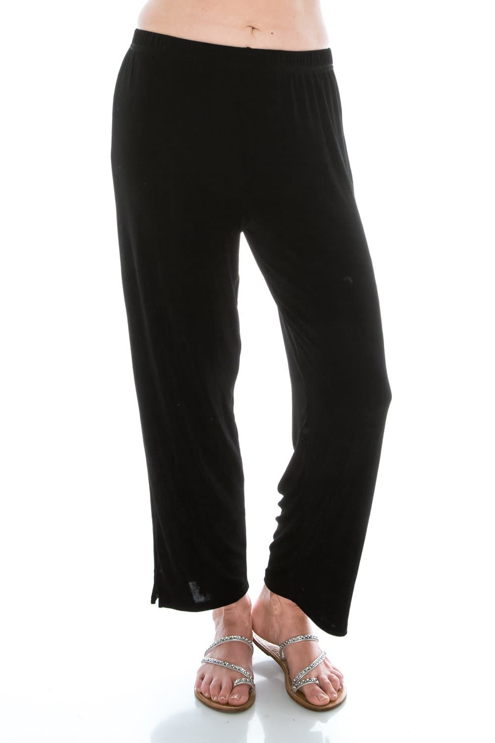 JostarWomen's Elastic Waist Pants – Pull On Non Iron Stretch Ankle Length Basic Trouser