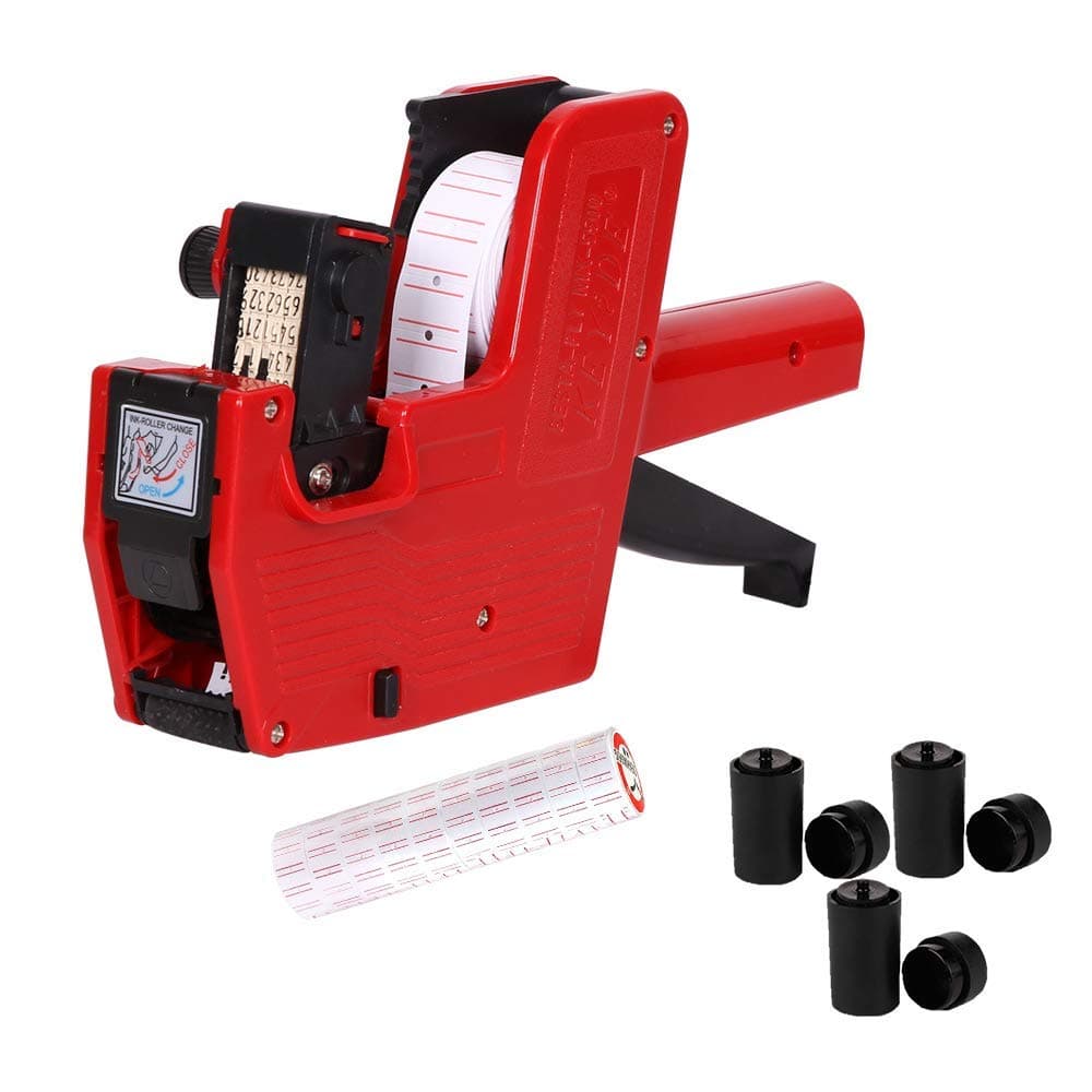 KEYIDE MX-5500 8 Digits Price tag Gun with 5500 White Labels and 3 Ink (red)