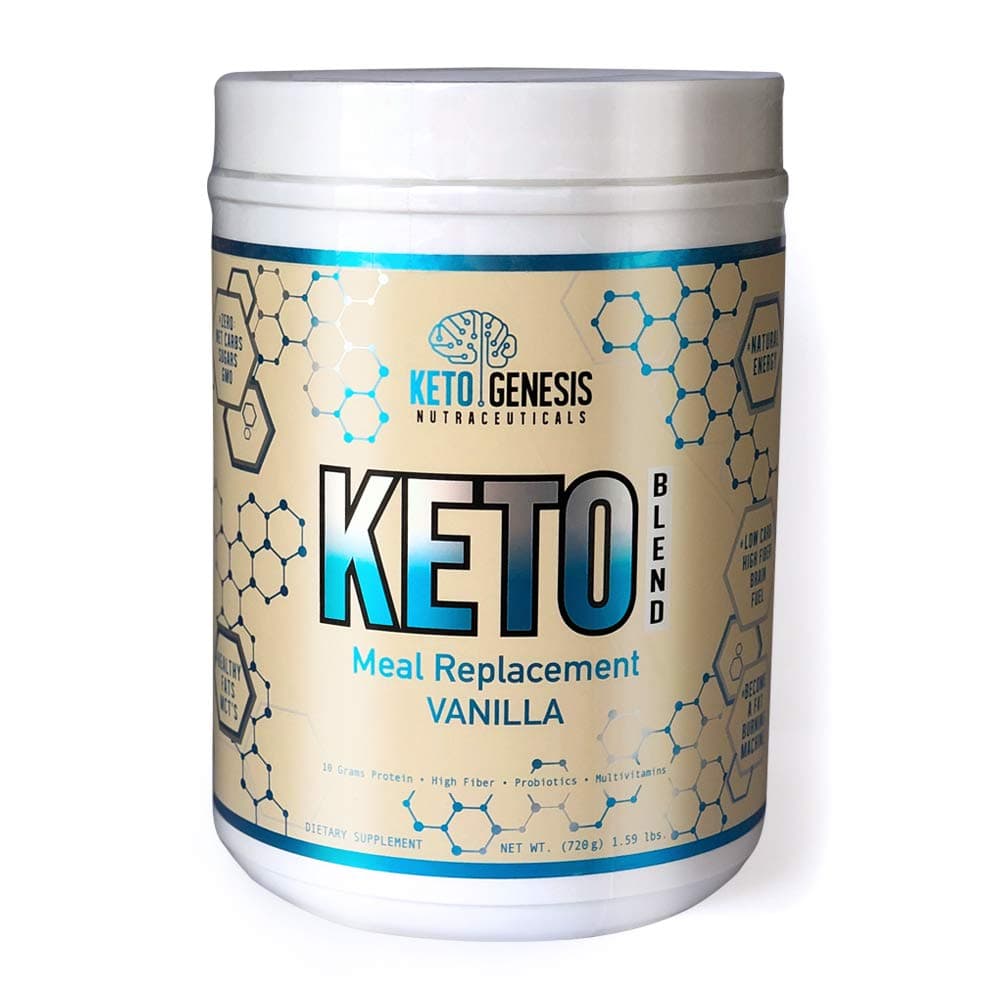Keto Meal Replacement Shake Vanilla grassfed whey Protein Powder with MCT Oil, probiotics, high Fiber, Zero net Carbs. Keto Diet Burn Fat. Ketosis. Low carb Diet freindly. Organic Ingredients.
