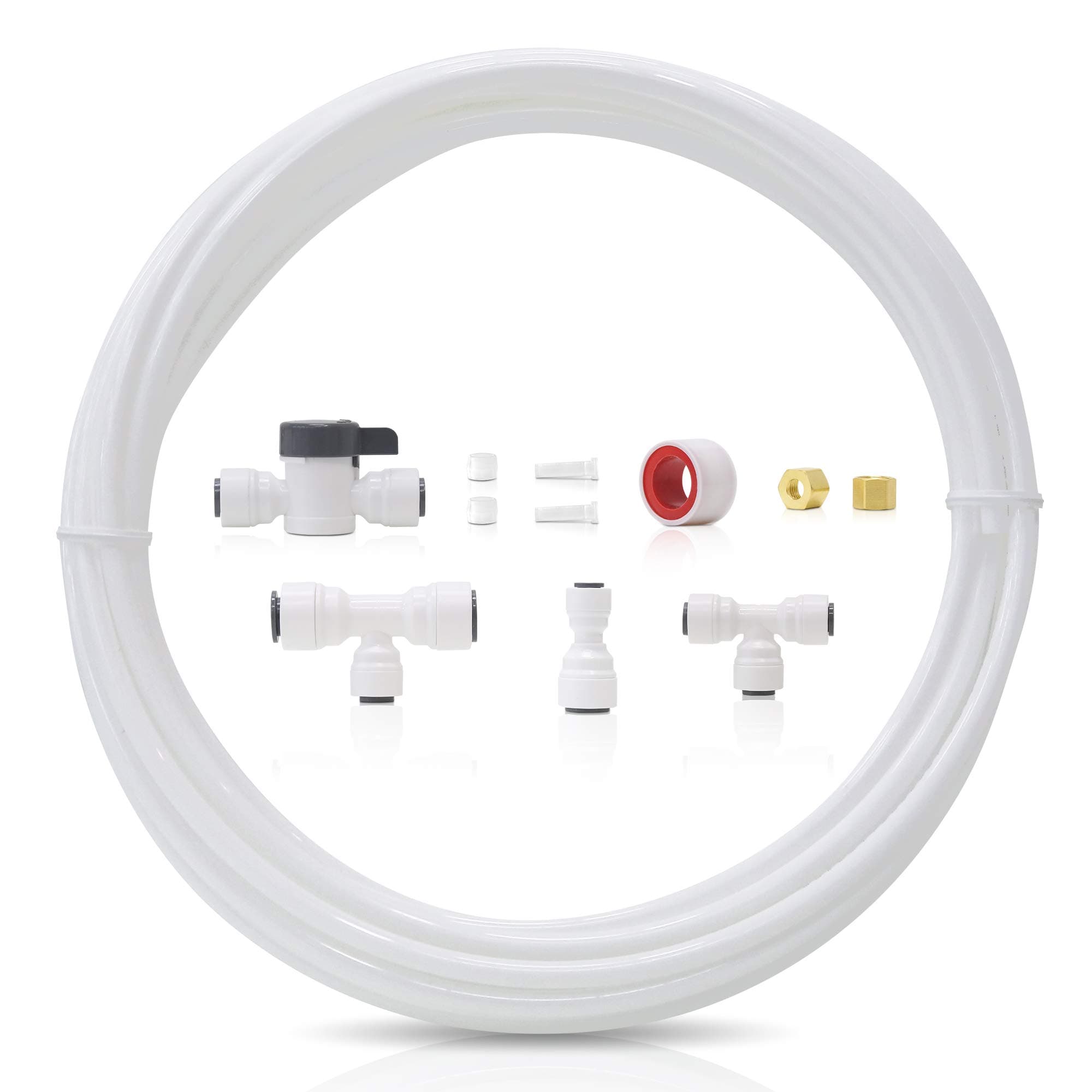KITB 1/4" Water Line Connection Kit for WD-10/15/17UB Series, WD-G2/G3 RO System and iSpring, APEC, Express Water, Home Master Reverse Osmosis System, Connect it to Fridge/Ice Maker