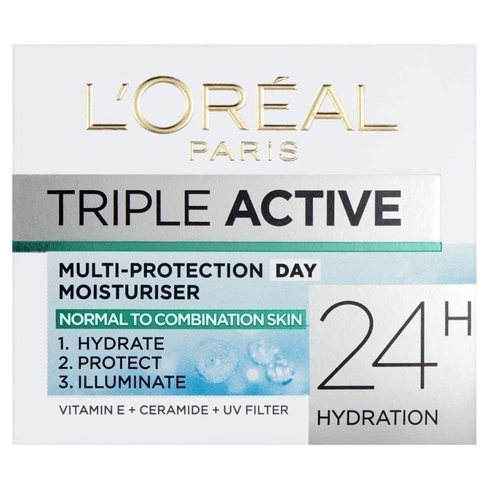 L’Oreal Paris Dermo-Expertise Triple Active Day Multi-Protection Moisturiser - Normal & Combination Skin (50ml)