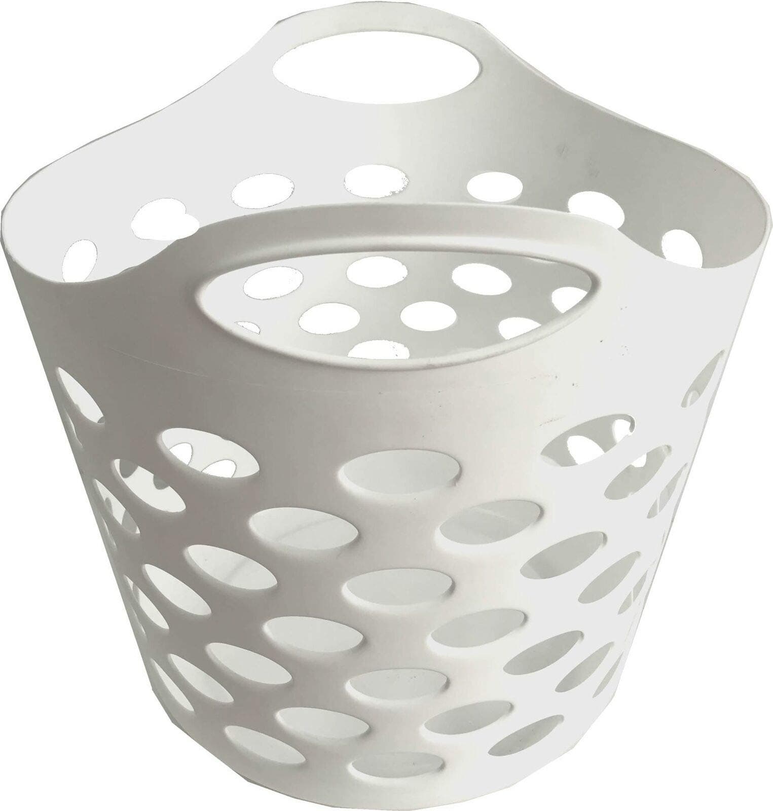 CH Washing Basket 30 Litre Laundry Clothes Hamper Storage Bin Organiser Flexible (White)