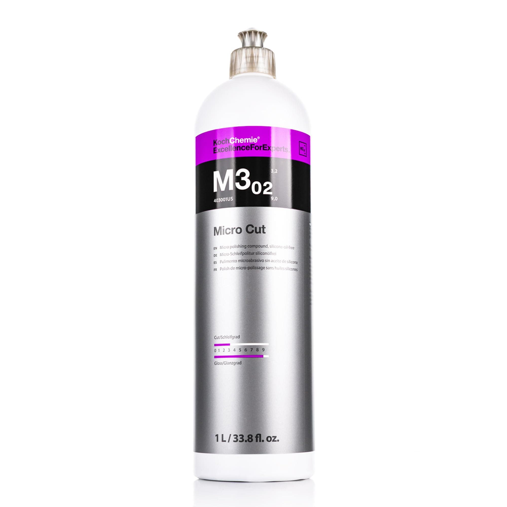 Koch Chemie - Micro Cut Polishing Compound - Silicone-Oil-Free; Permanent Removal of Holograms, Fine Scratches, and Sanding Marks to P3000 Grain Size; High Gloss Finish (250 milliliters)