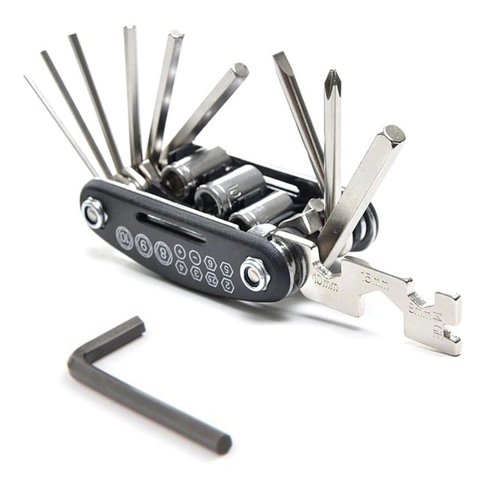 Olyeem Bicycle Tool Kit, Motorcycle Portable 16 in 1 Cycling Multifunctional Repair Tool Set