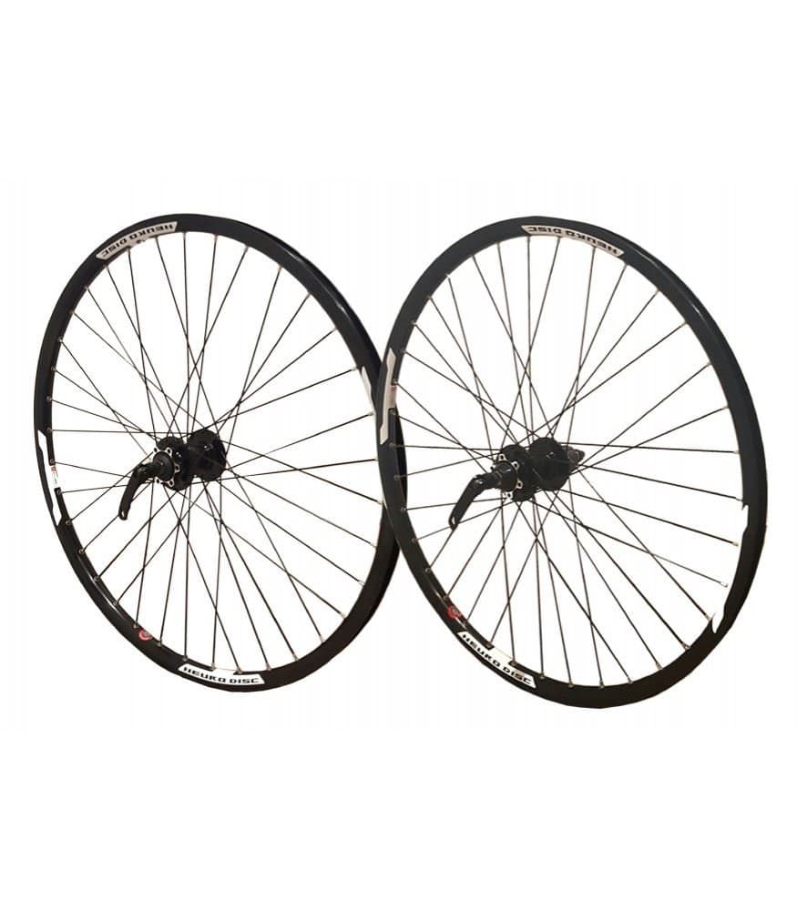 Trinity B2B 26" PAIR Mach Neuro 6 Bolt Disc MTB Bike Front Rear Cassette Hub Wheels All Black Bike part