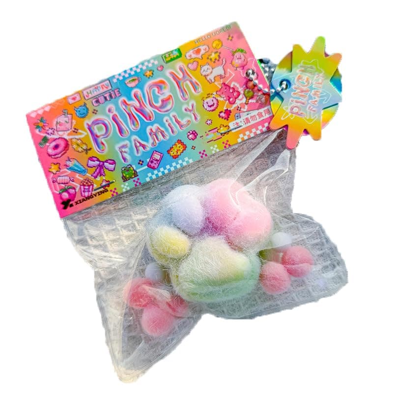 1 Pcs Taba Squishy Kit Kawaii Cat Paw Squishy Fidget Toy, Cute Cat Squishy's Sensory Toys, Pinch Family Squishy Toys, Stress Relief for Party Favors, Cat Mochi Squishy for Adults (Colorful)