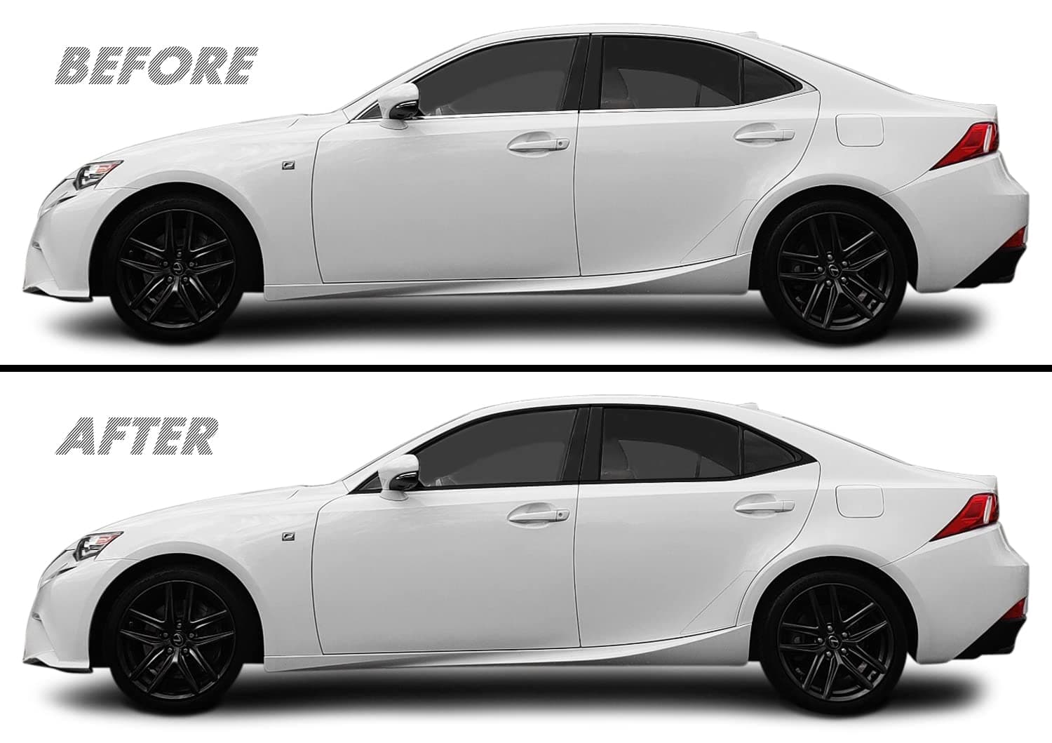 Chrome Delete Blackout Vinyl Overlay for 2014-2020 Lexus is 300 350 200t Window Trim (Gloss Black)