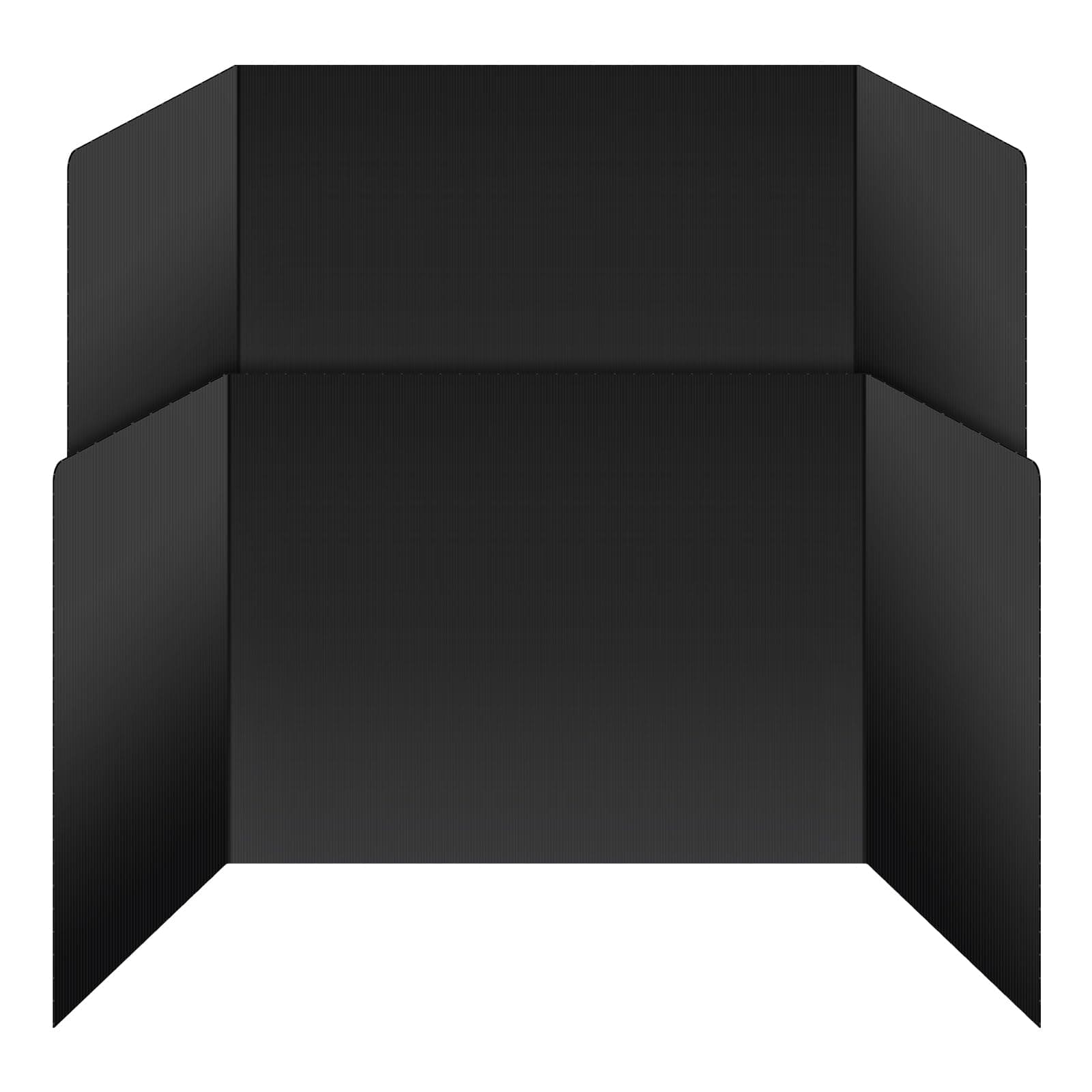 2 Pack Desk Dividers for Students - Durable & Waterproof Plastic Study Carrel Divider, Classroom Folders Teacher Supplies, Easy-to-Clean Plastic Privacy Shield Folder Boards for Student Desks, Black