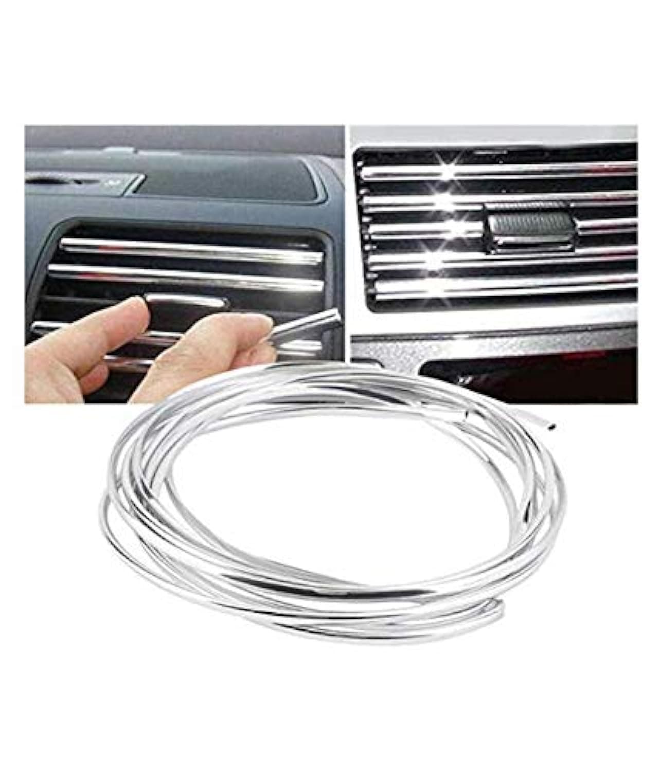AutoBizarre 3 Meter AC Vent/Car Edges Chrome Styling Edge Guard