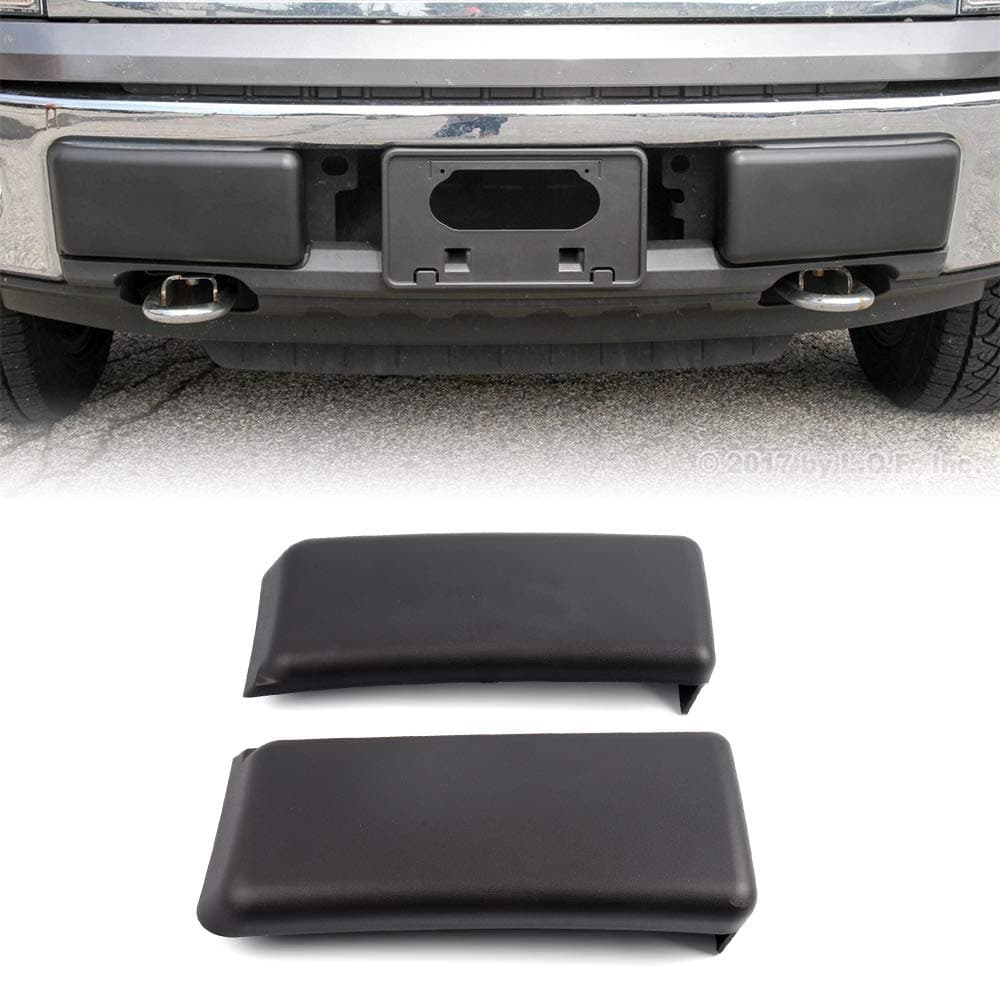 Pair Front Bumper Guards Pads Insert Compatible For Ford 2009-2014 F-150 F150 Insert Caps Pair RH & LH Right and Left Black