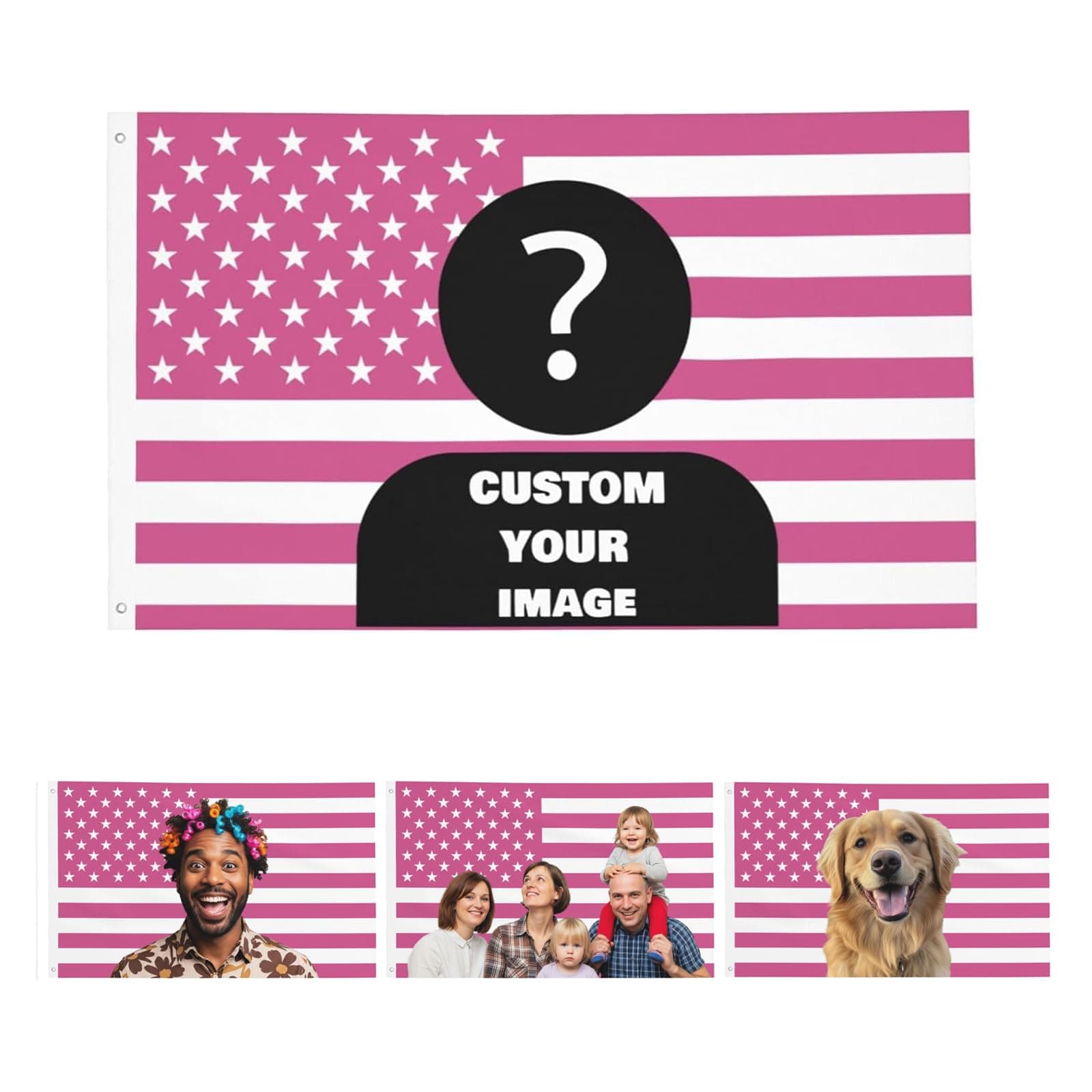 Custom Pink America Flag 3X5 Ft Personalized Flags Design Your Image Funny Tapestry Poster For Decorate Clubs Concerts Bars University Dormitories Living Rooms Bedrooms