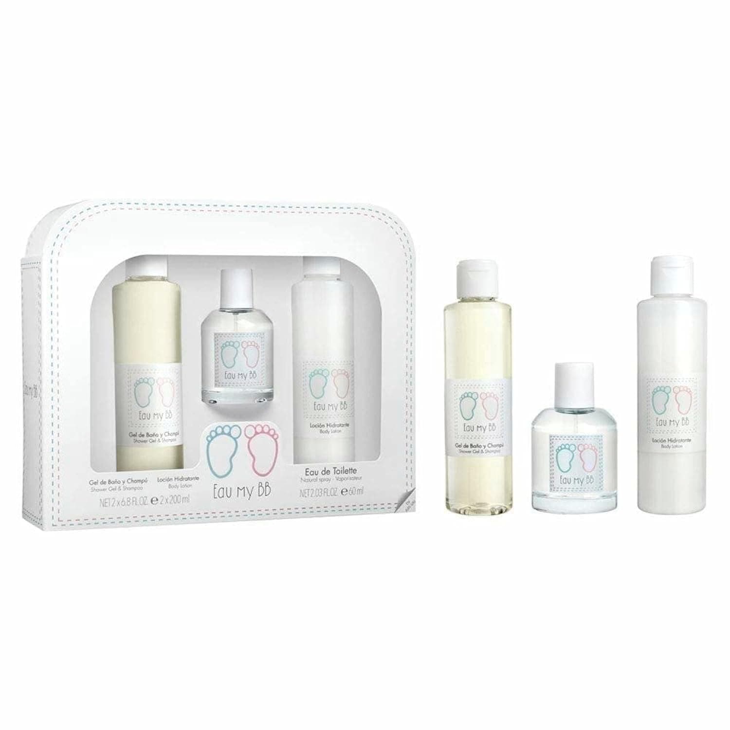 Eau My BB! Three Piece, Baby, Fragrance, Gift Set, Eau De Senteur, EDS, All Natural, Cologne Spray, Shower Gel, Shampoo, Body Lotion, Made in Spain, by Air Val International