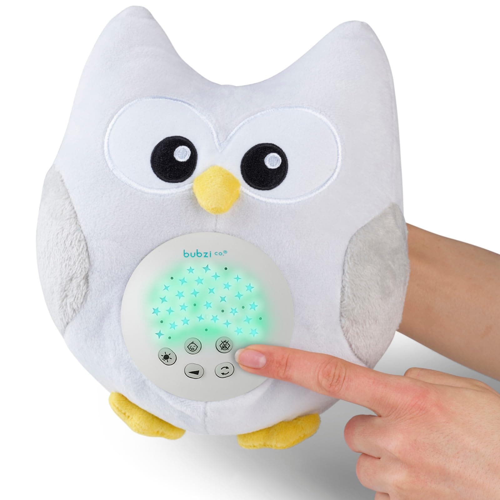 Bubzi Co Best Baby Sleep Aid Night Light&Shusher Sound Machine & Baby Gift,Led Star Projector&Portable Soother Stuffed Animal Owl With 10 Popular Songs,White Noise & Music To Comfort&Induce Sleep!